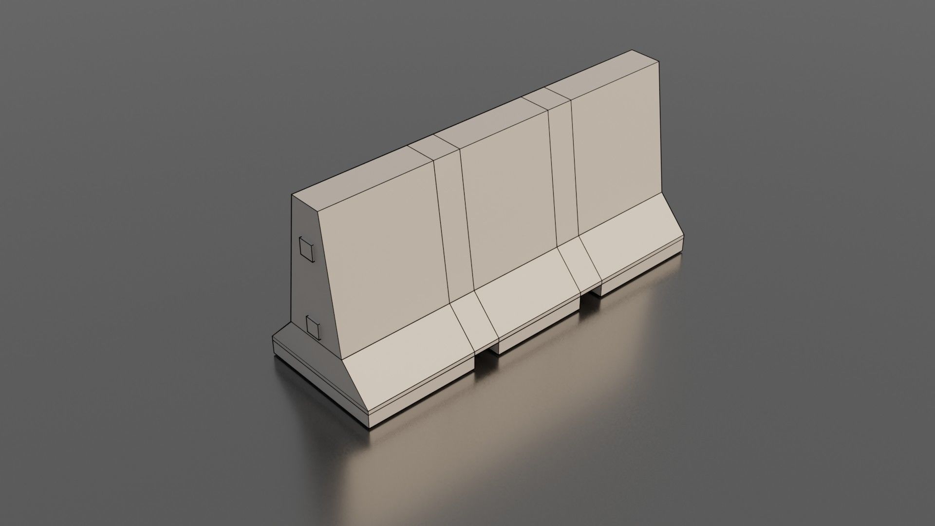 Concrete barrier  Low-poly 3D model_13