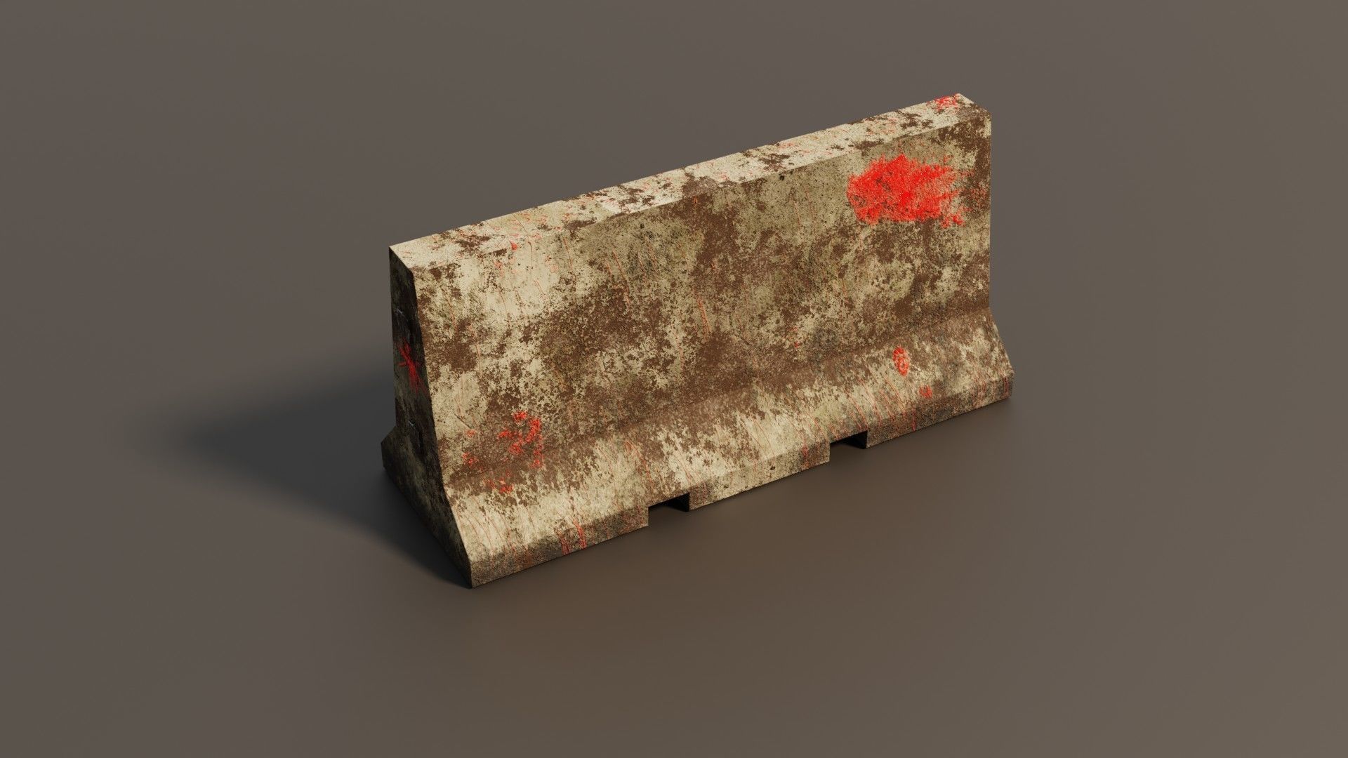 Concrete barrier  Low-poly 3D model_27