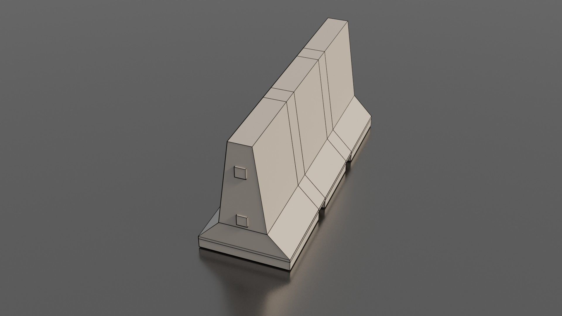 Concrete barrier  Low-poly 3D model_14