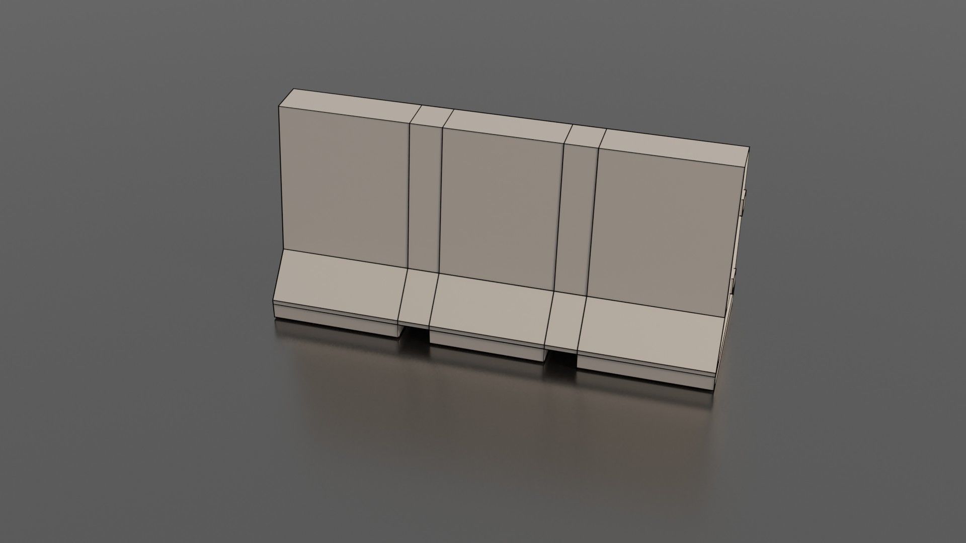 Concrete barrier  Low-poly 3D model_18