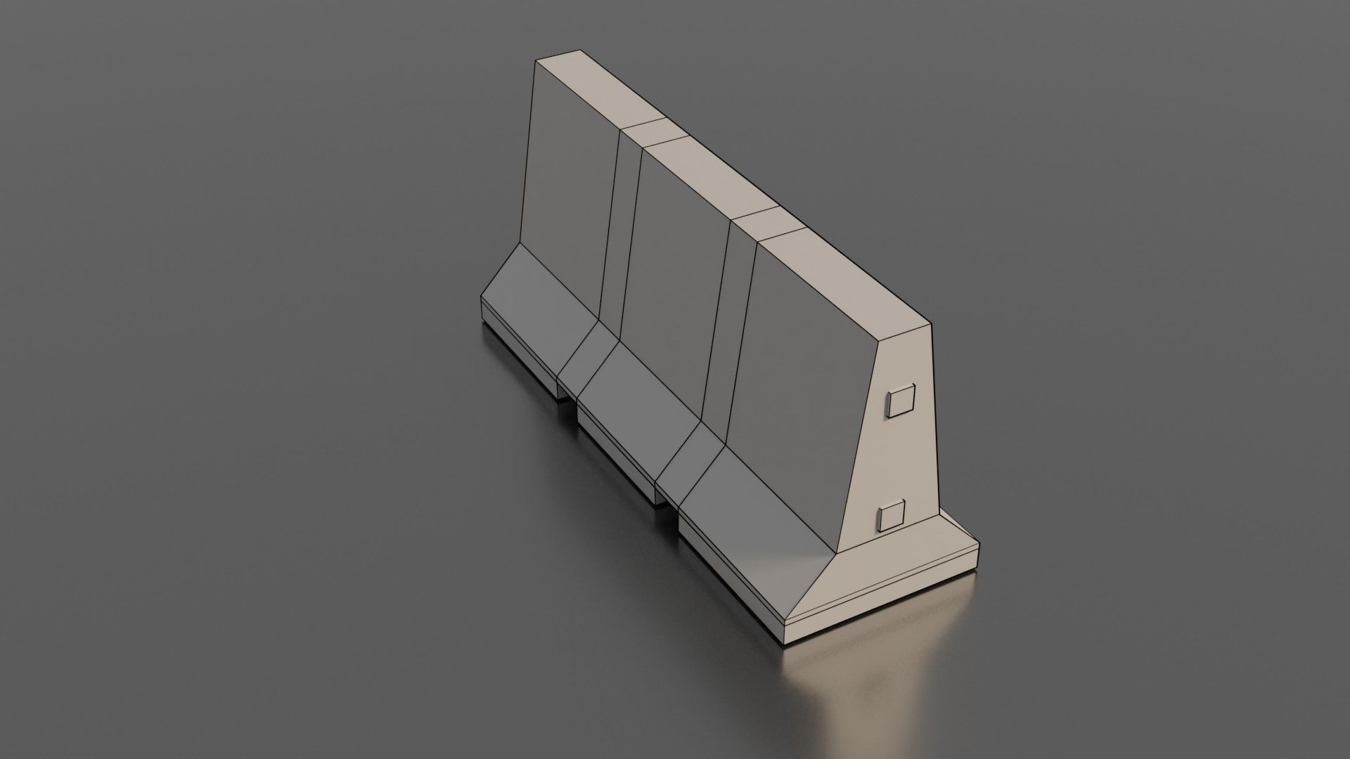 Concrete barrier  Low-poly 3D model_16