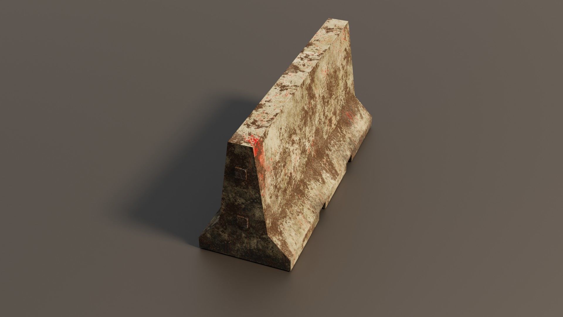 Concrete barrier  Low-poly 3D model_35