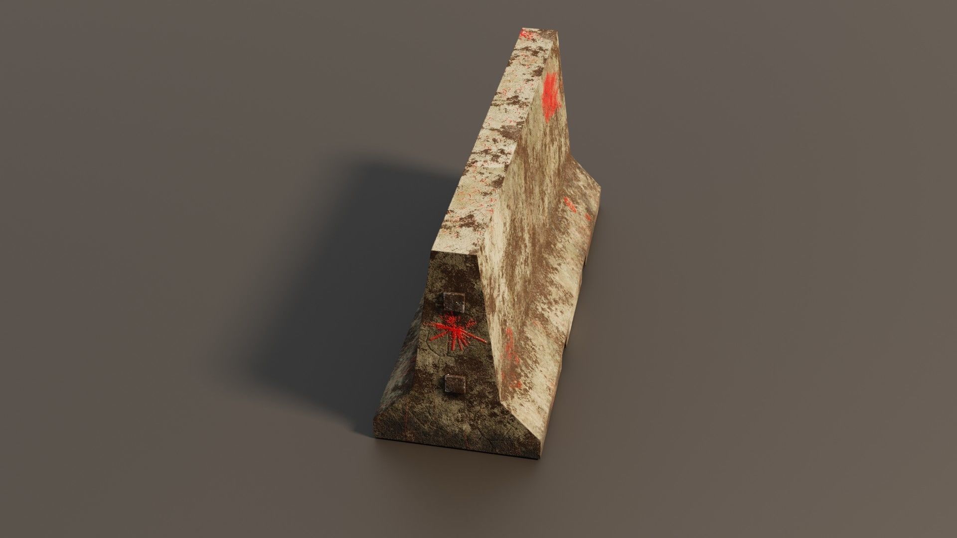 Concrete barrier  Low-poly 3D model_23