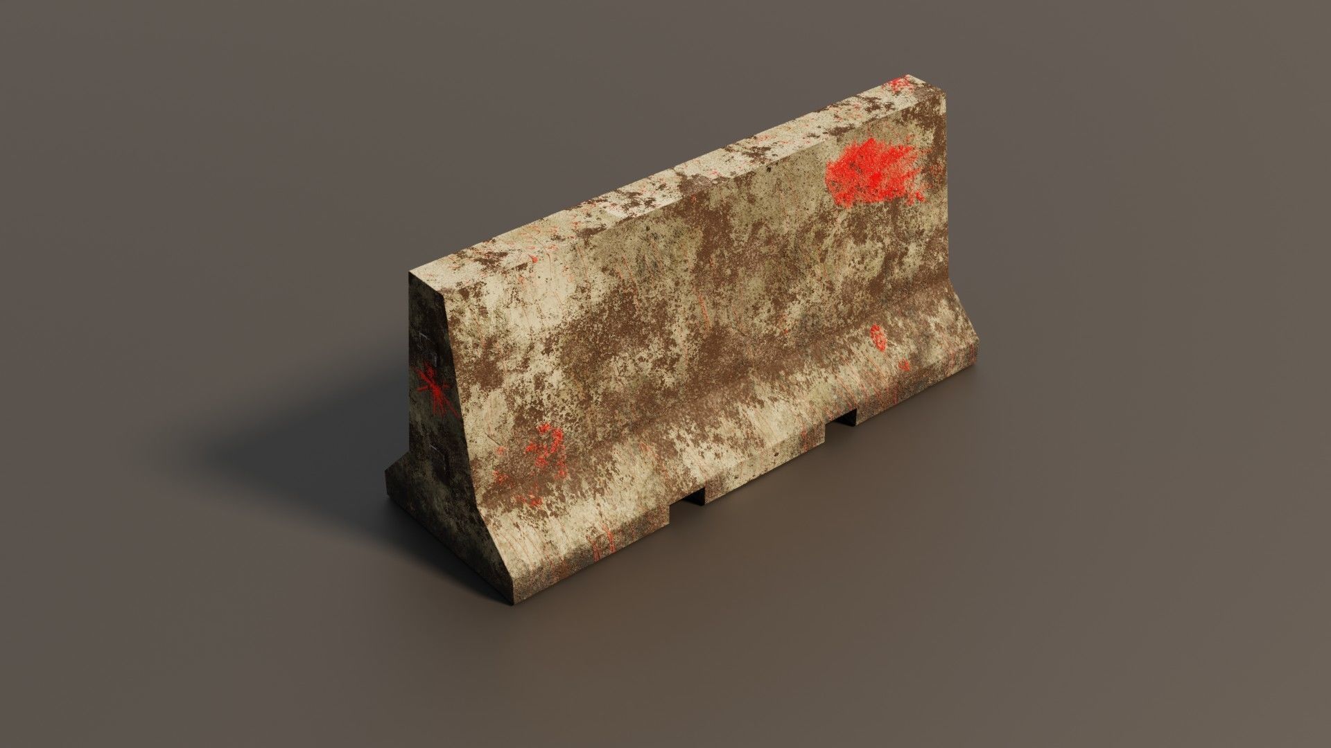 Concrete barrier  Low-poly 3D model_24