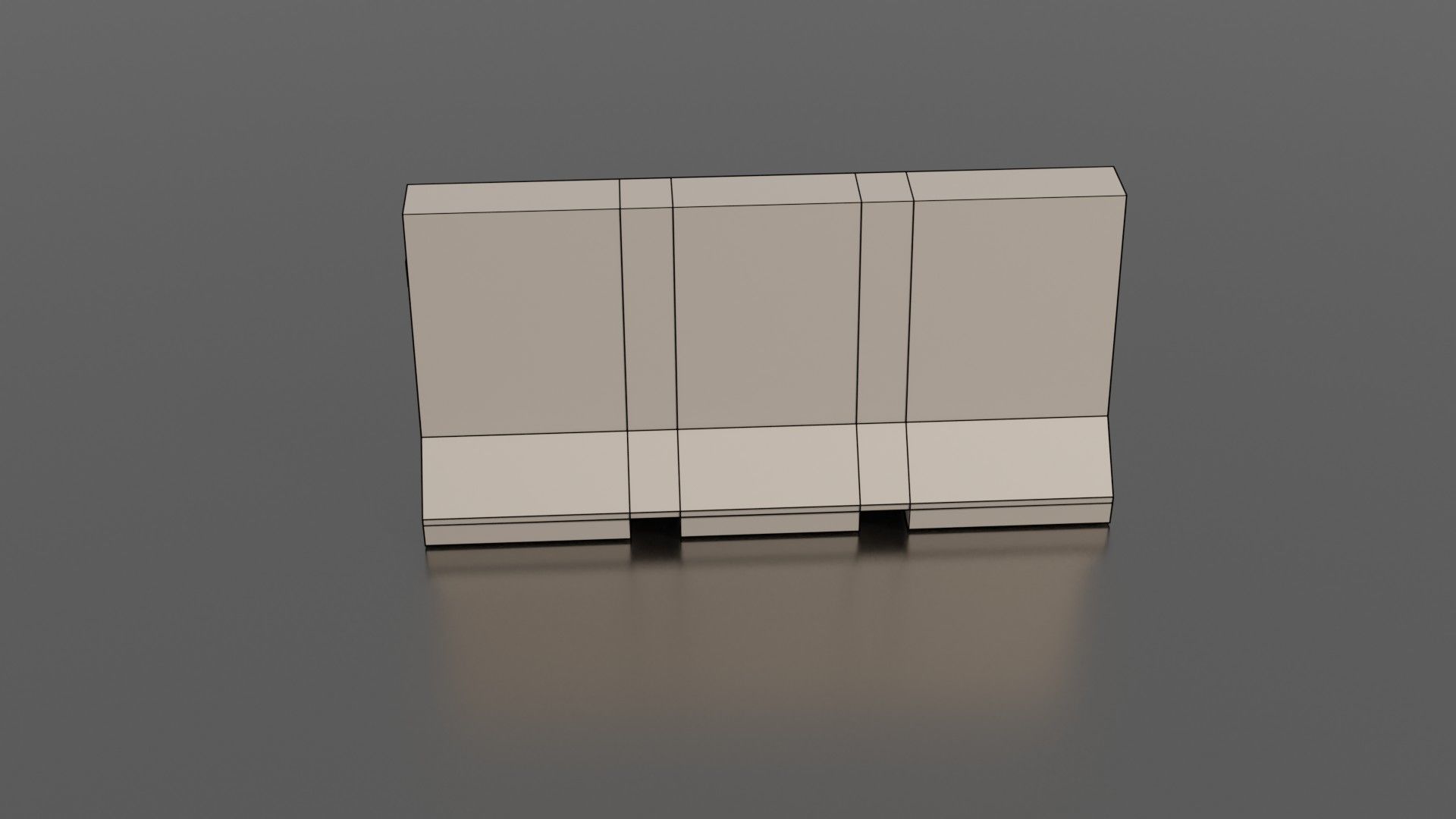 Concrete barrier  Low-poly 3D model_19