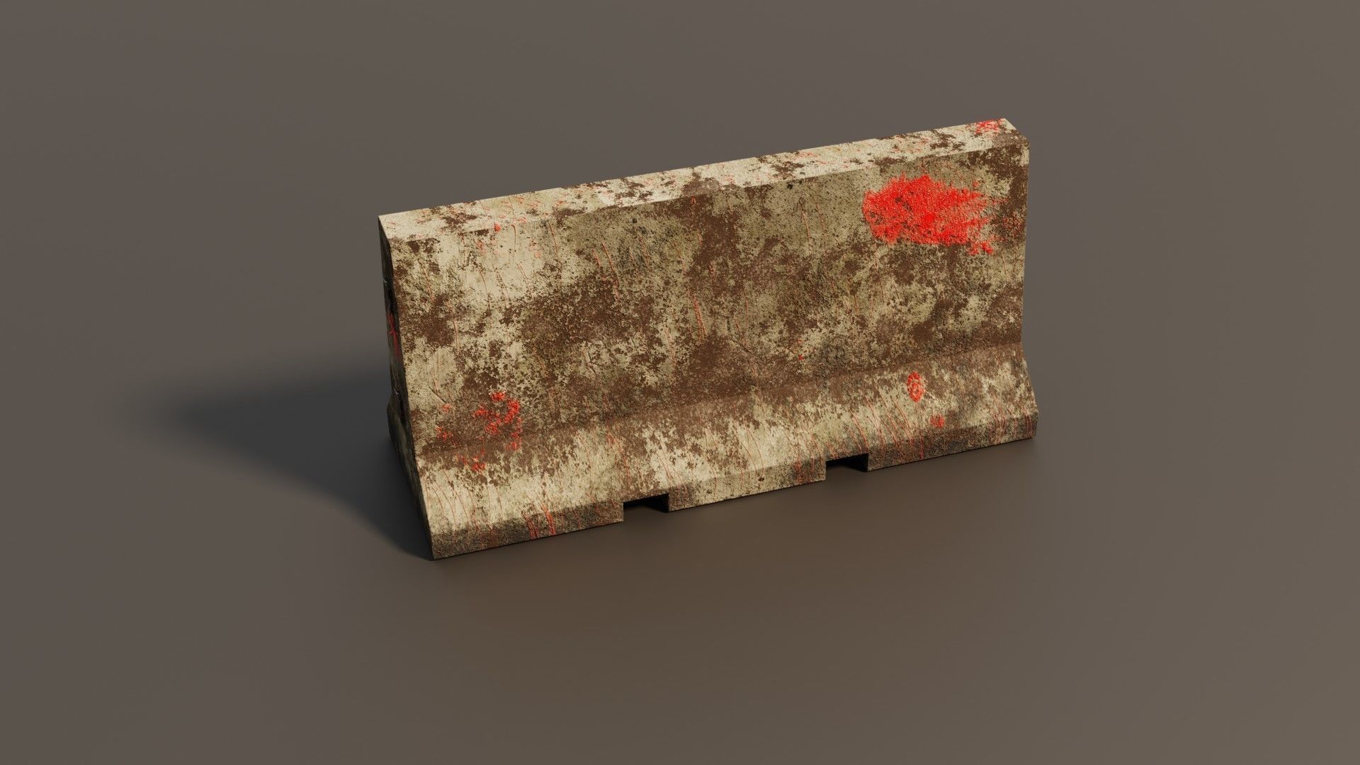 Concrete barrier  Low-poly 3D model_33