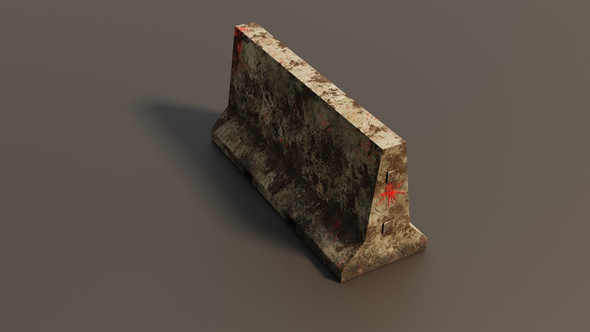 Concrete barrier  Low-poly 3D model_37