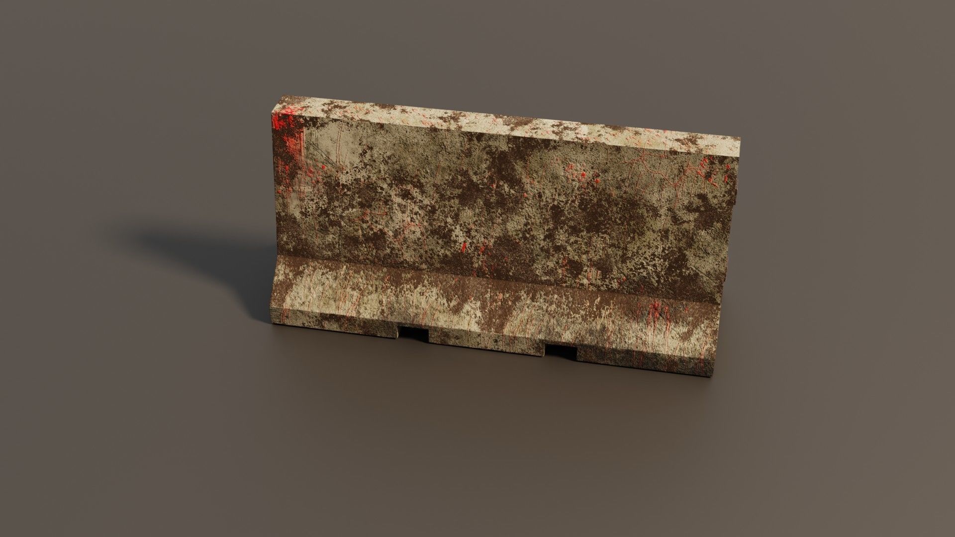 Concrete barrier  Low-poly 3D model_28