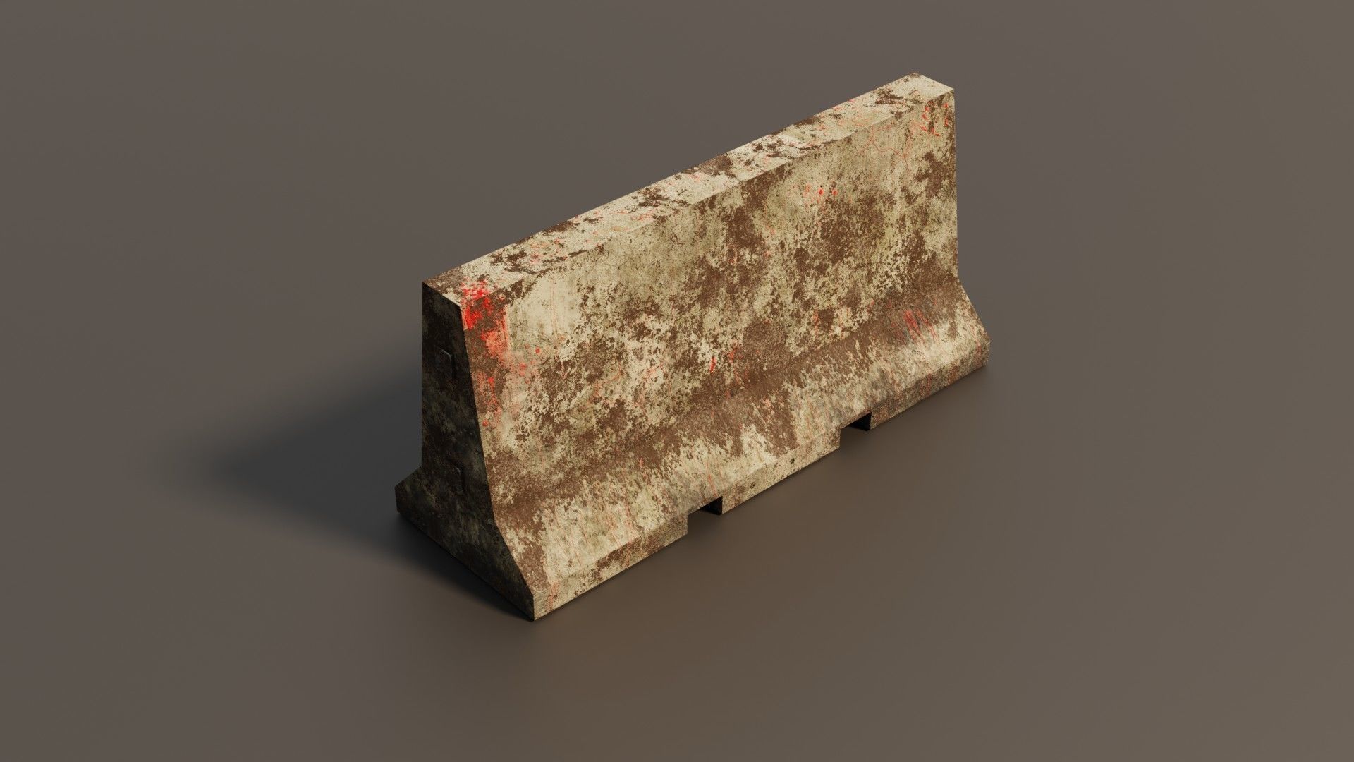 Concrete barrier  Low-poly 3D model_22