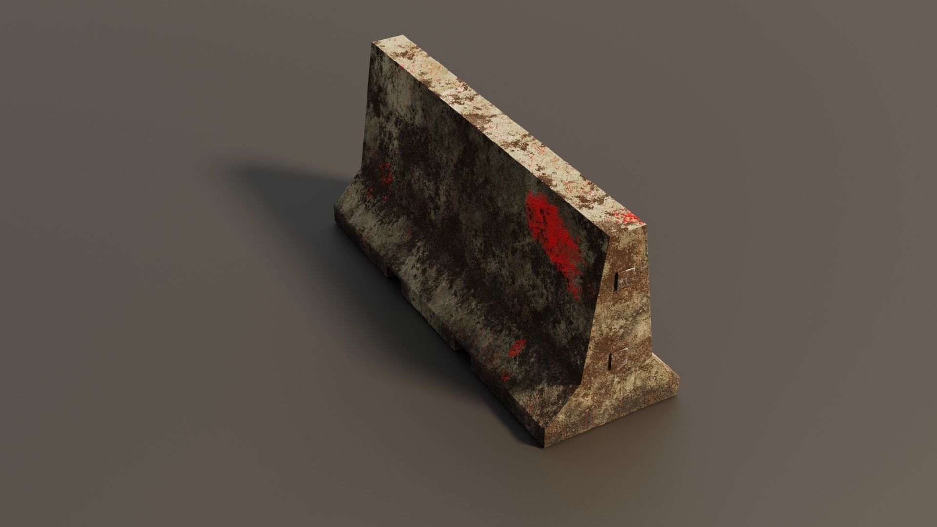 Concrete barrier  Low-poly 3D model_2