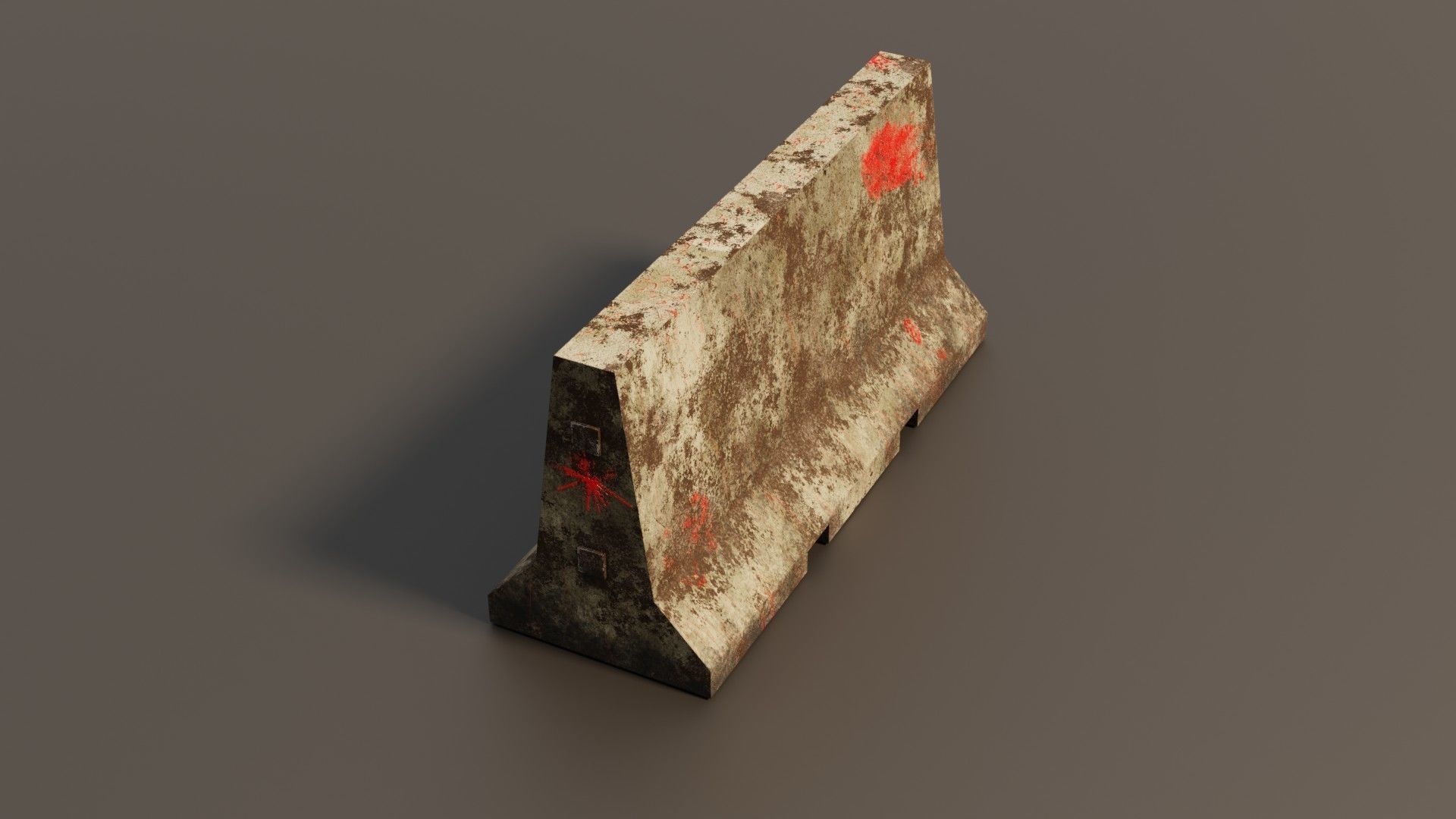Concrete barrier  Low-poly 3D model_31