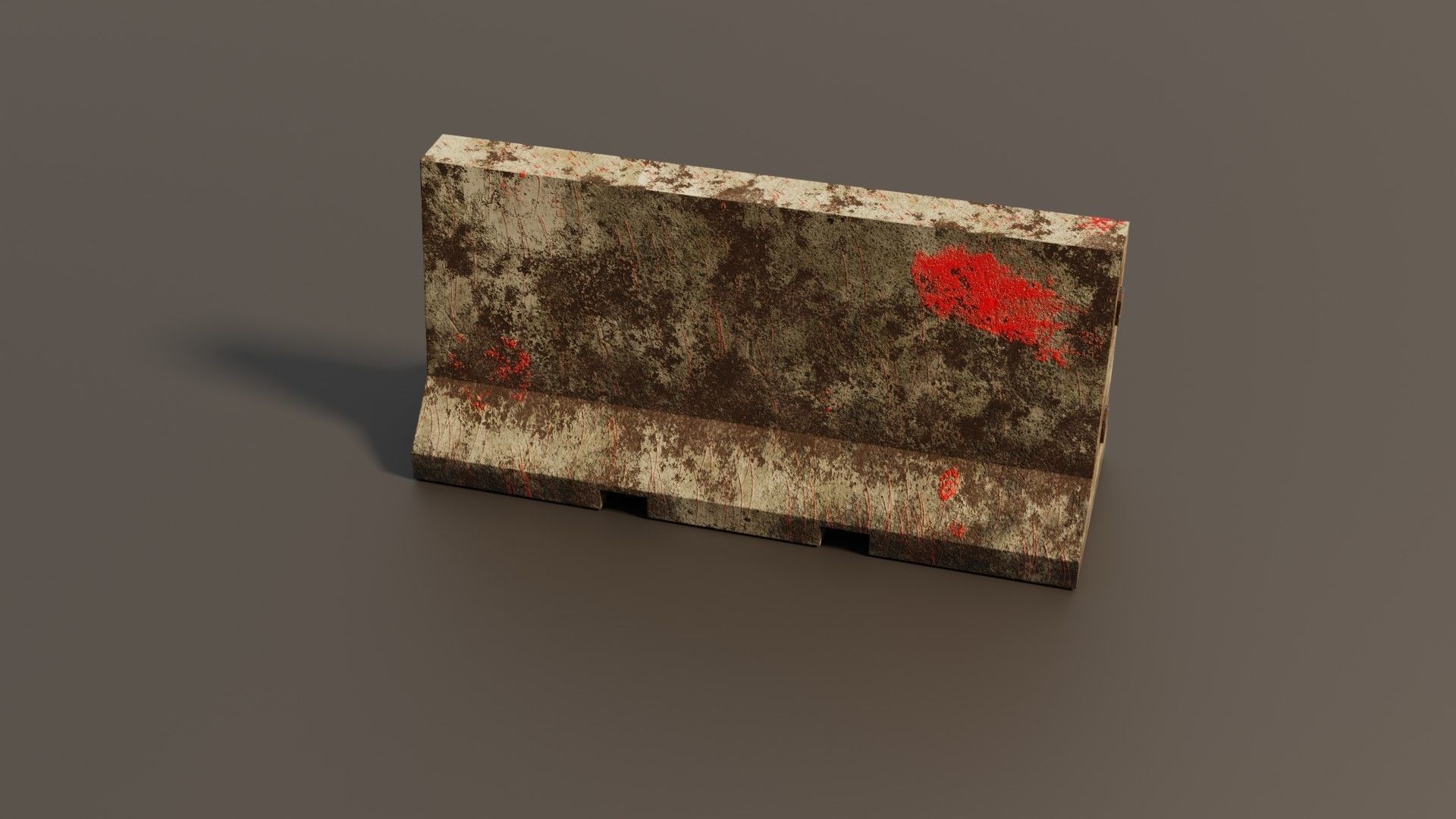 Concrete barrier  Low-poly 3D model_25