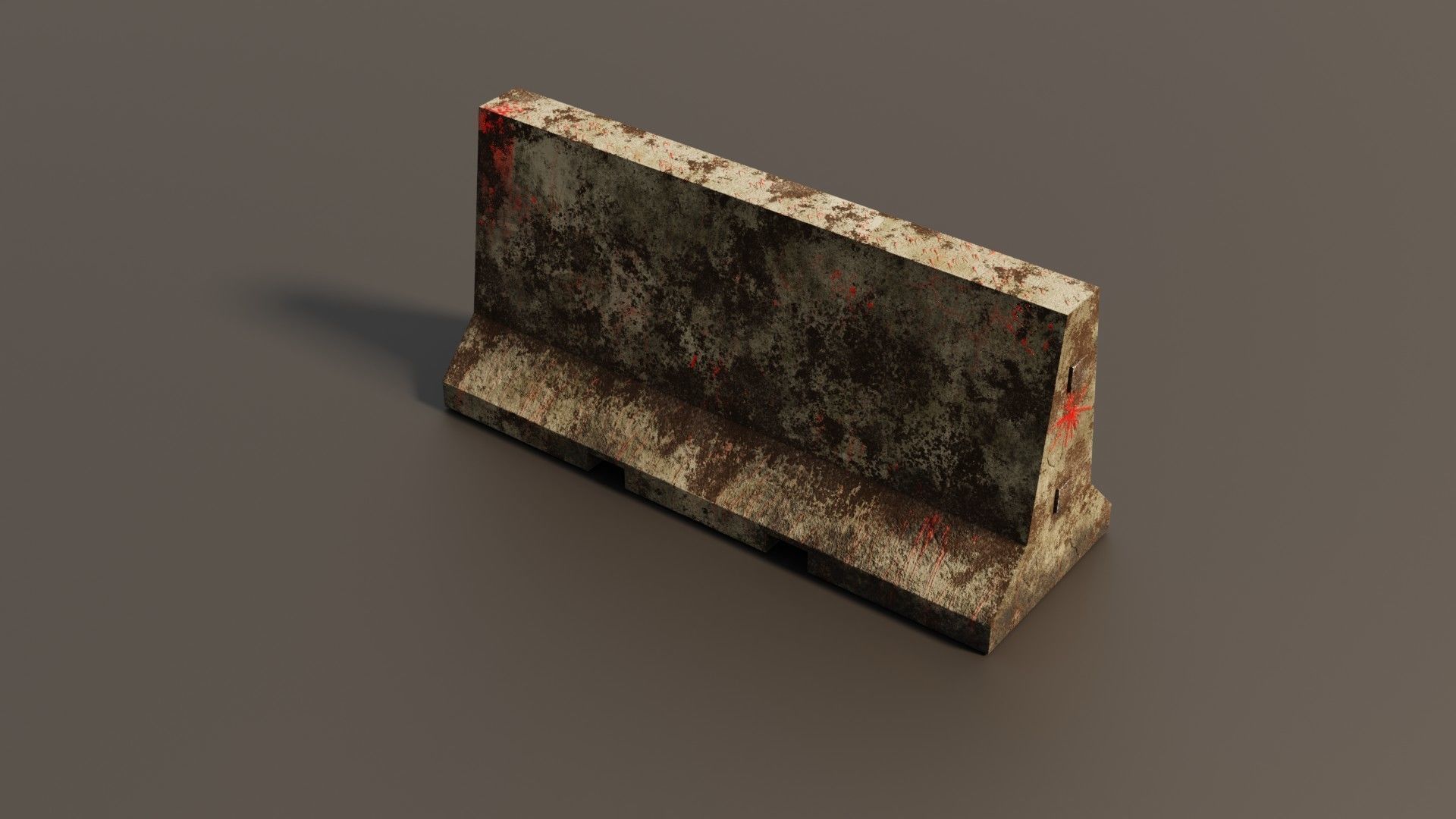 Concrete barrier  Low-poly 3D model_21