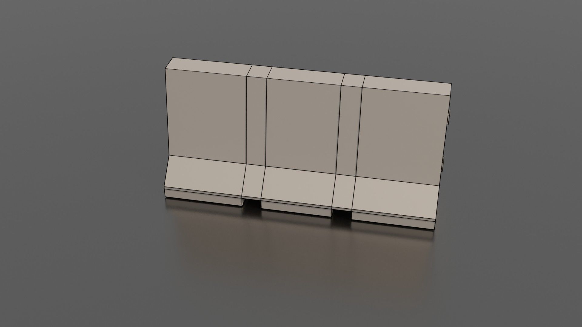 Concrete barrier  Low-poly 3D model_11