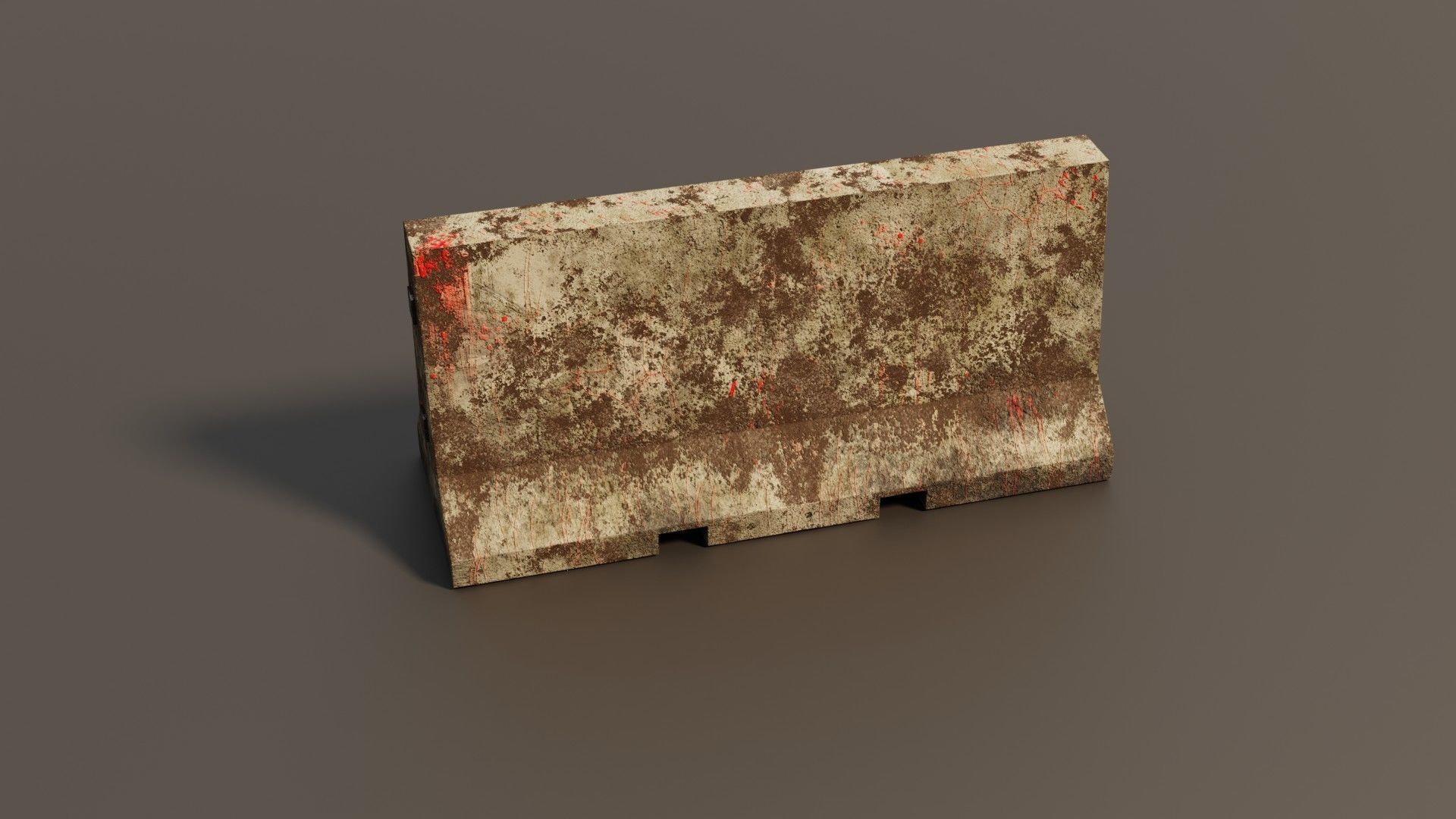 Concrete barrier  Low-poly 3D model_3