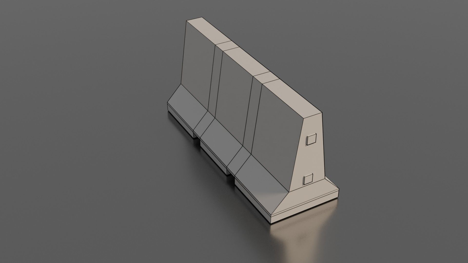 Concrete barrier  Low-poly 3D model_9