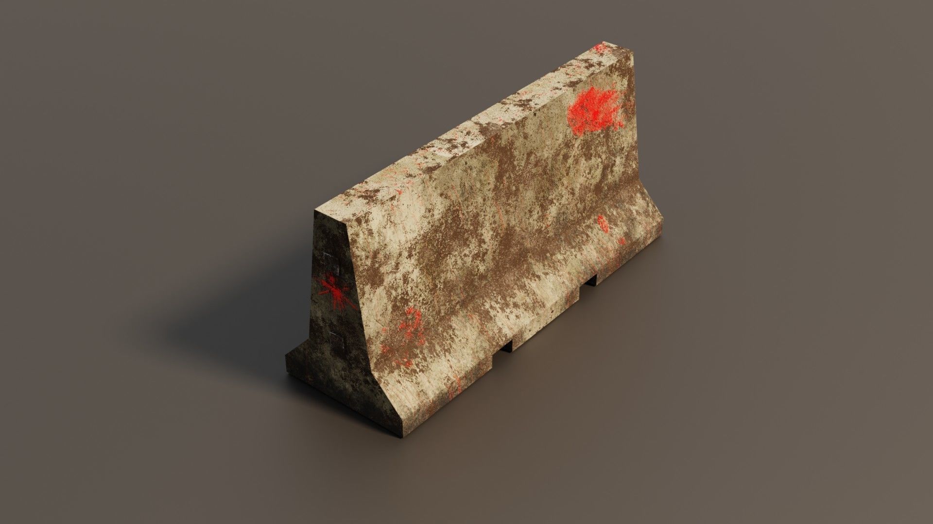 Concrete barrier  Low-poly 3D model_29