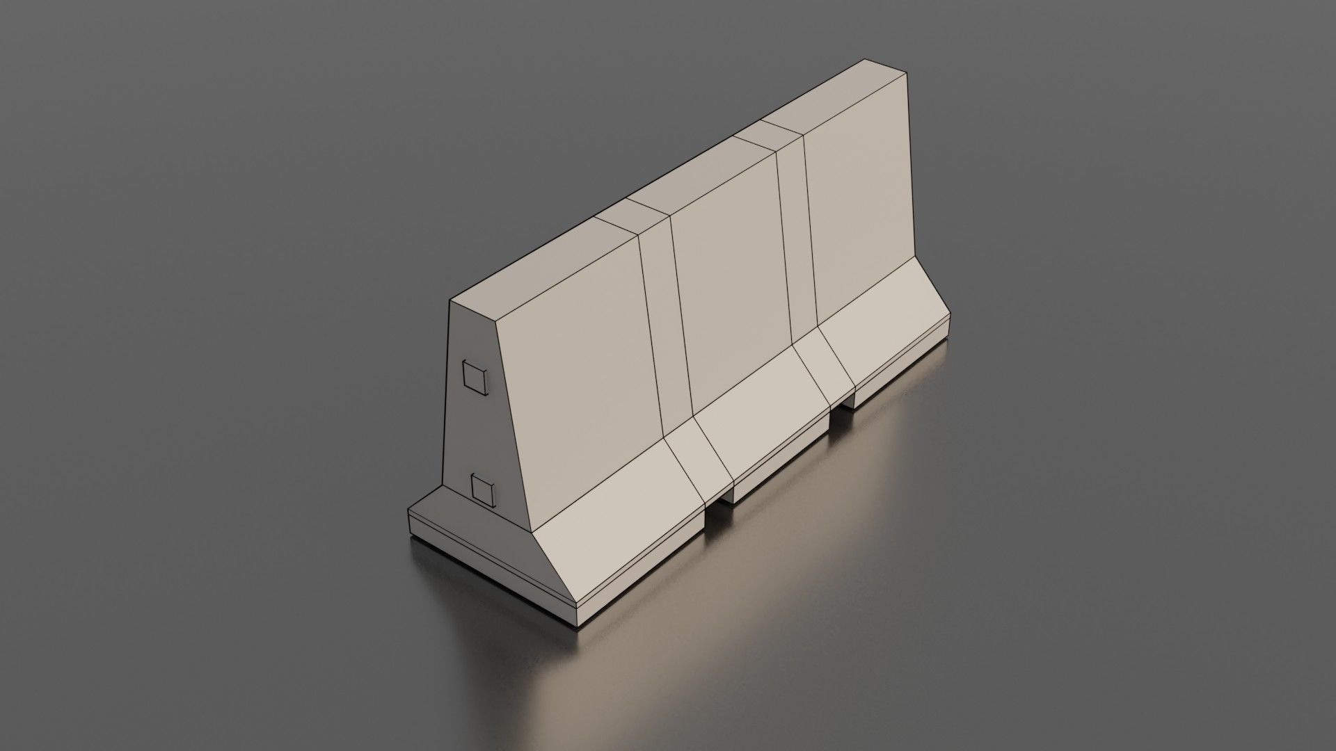 Concrete barrier  Low-poly 3D model_5