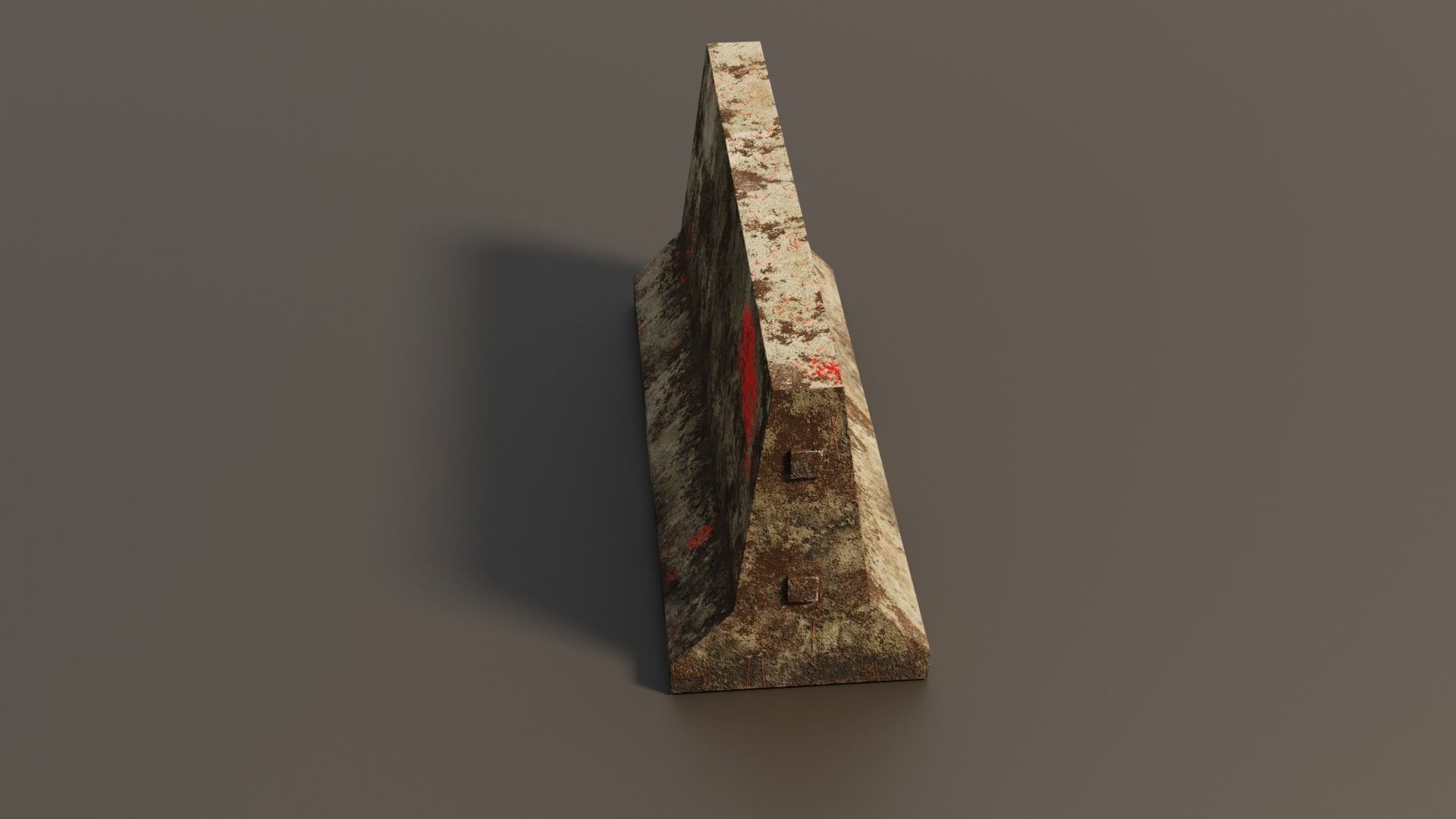 Concrete barrier  Low-poly 3D model_30