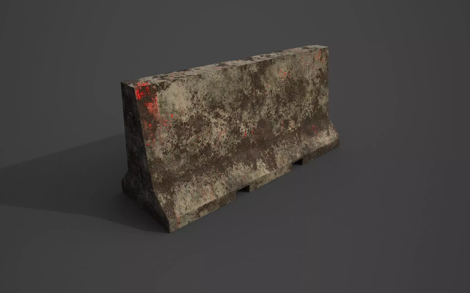 Concrete barrier  Low-poly 3D model_0