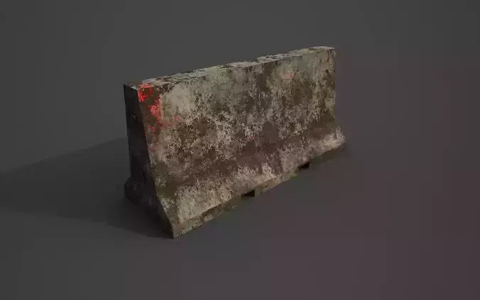 Concrete barrier  Low-poly 3D model