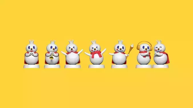Mixue Snowman Squad - Fan Art Cartoon Snowman 3D Print Models 3D print model