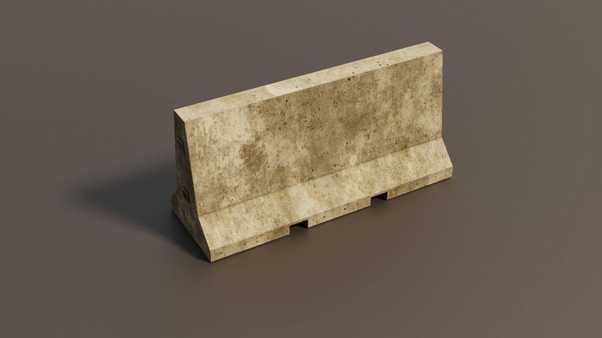 Concrete barrier  Low-poly 3D model_19