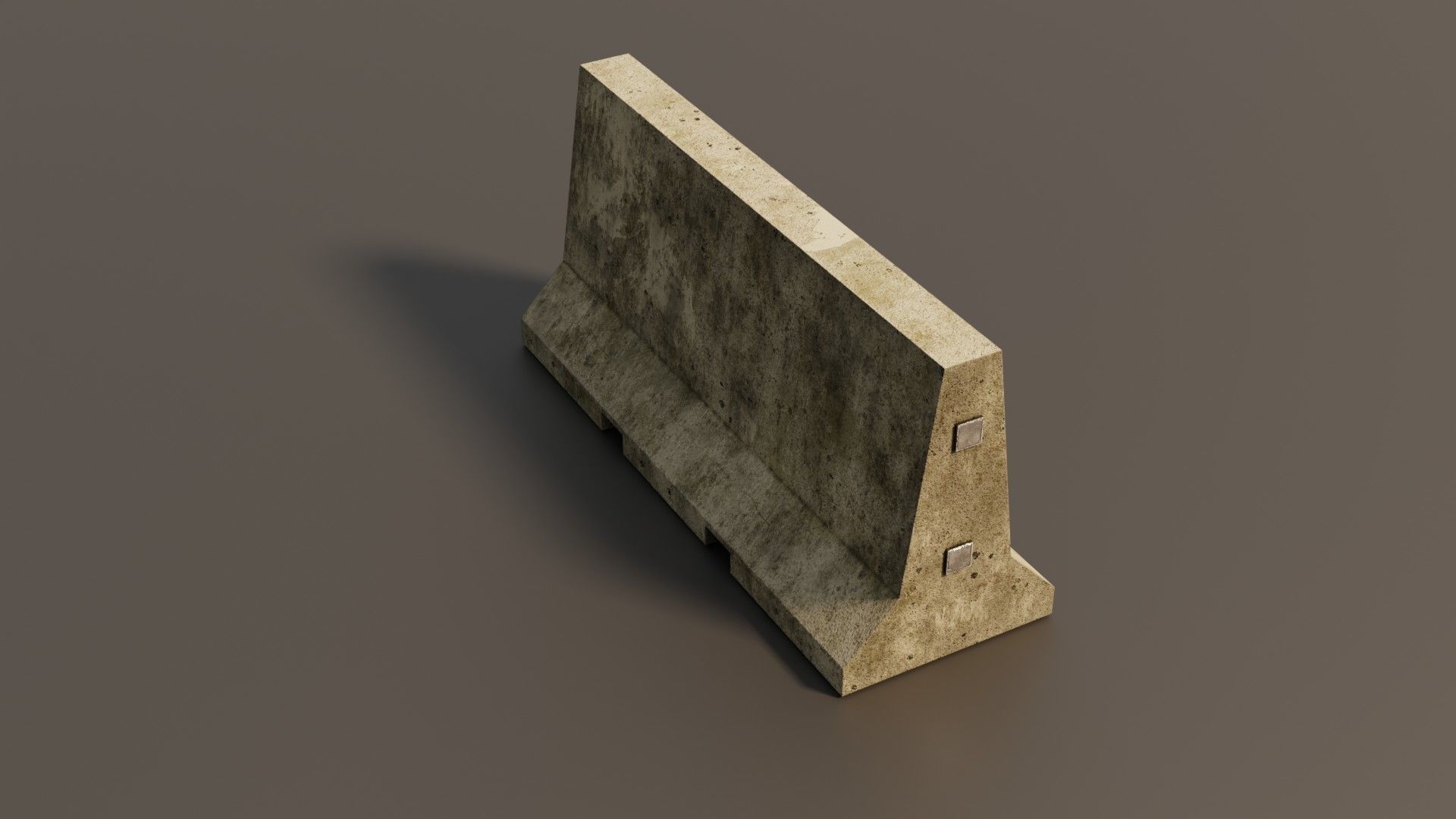 Concrete barrier  Low-poly 3D model_7