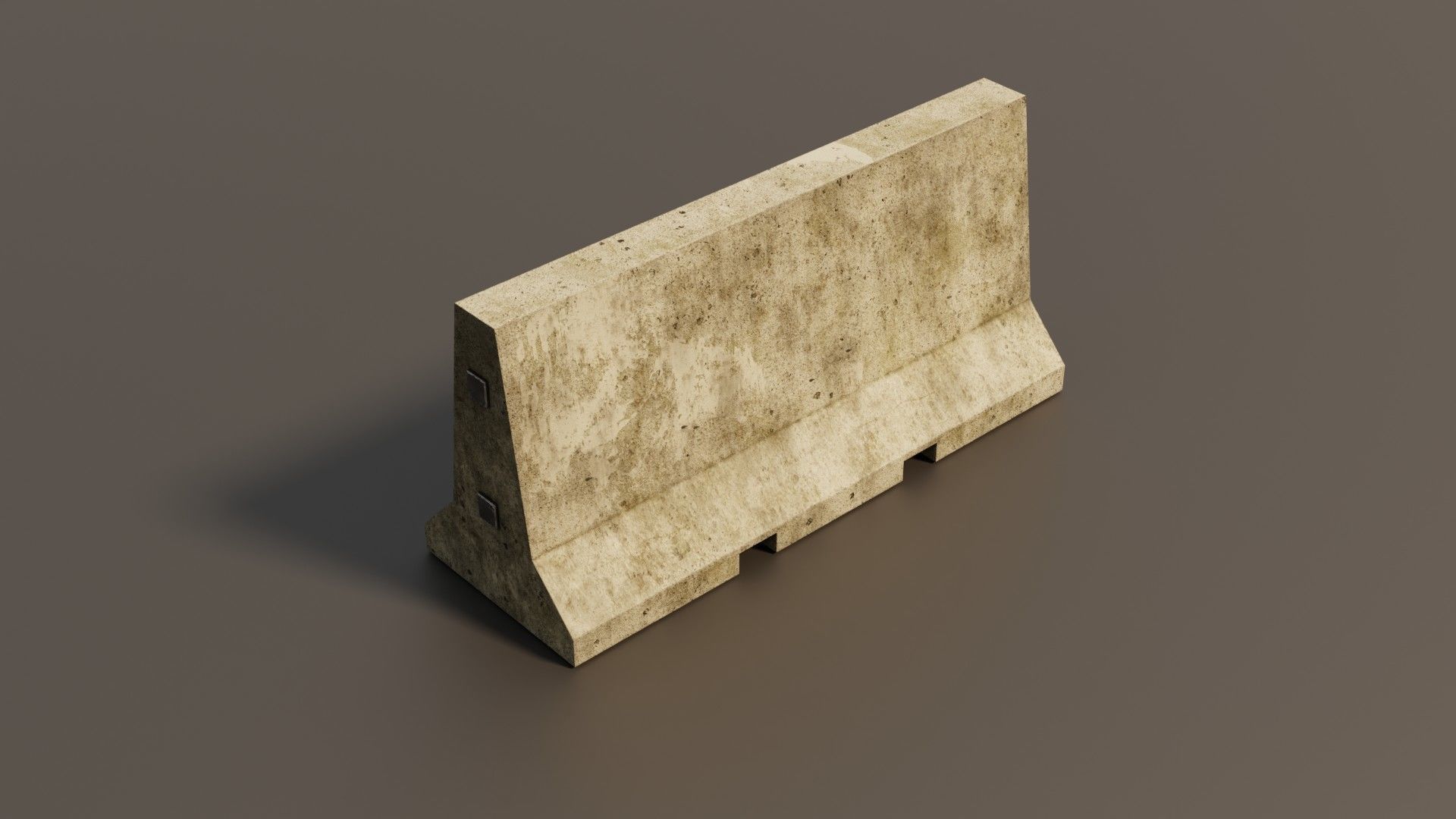 Concrete barrier  Low-poly 3D model_11