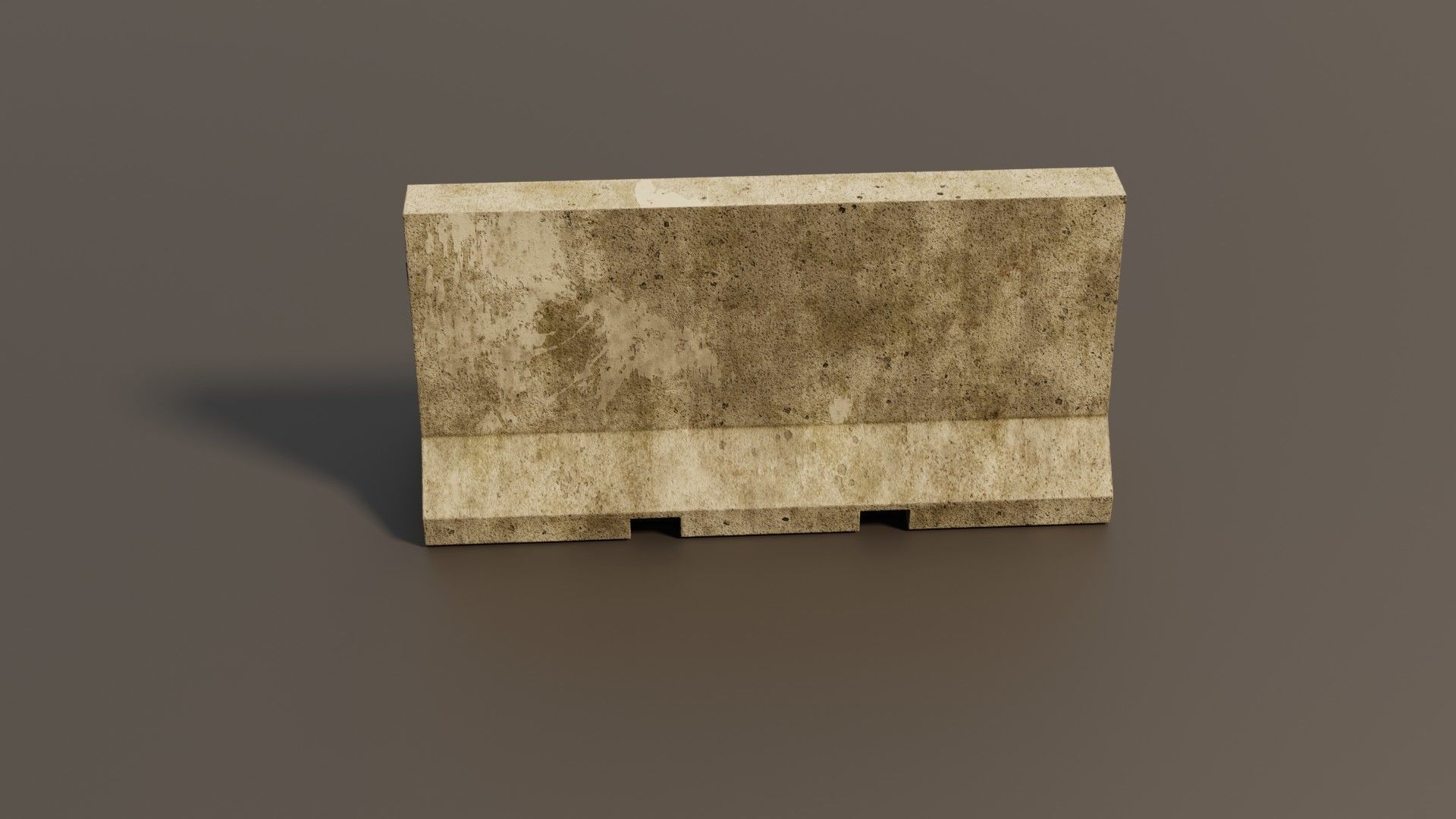 Concrete barrier  Low-poly 3D model_17