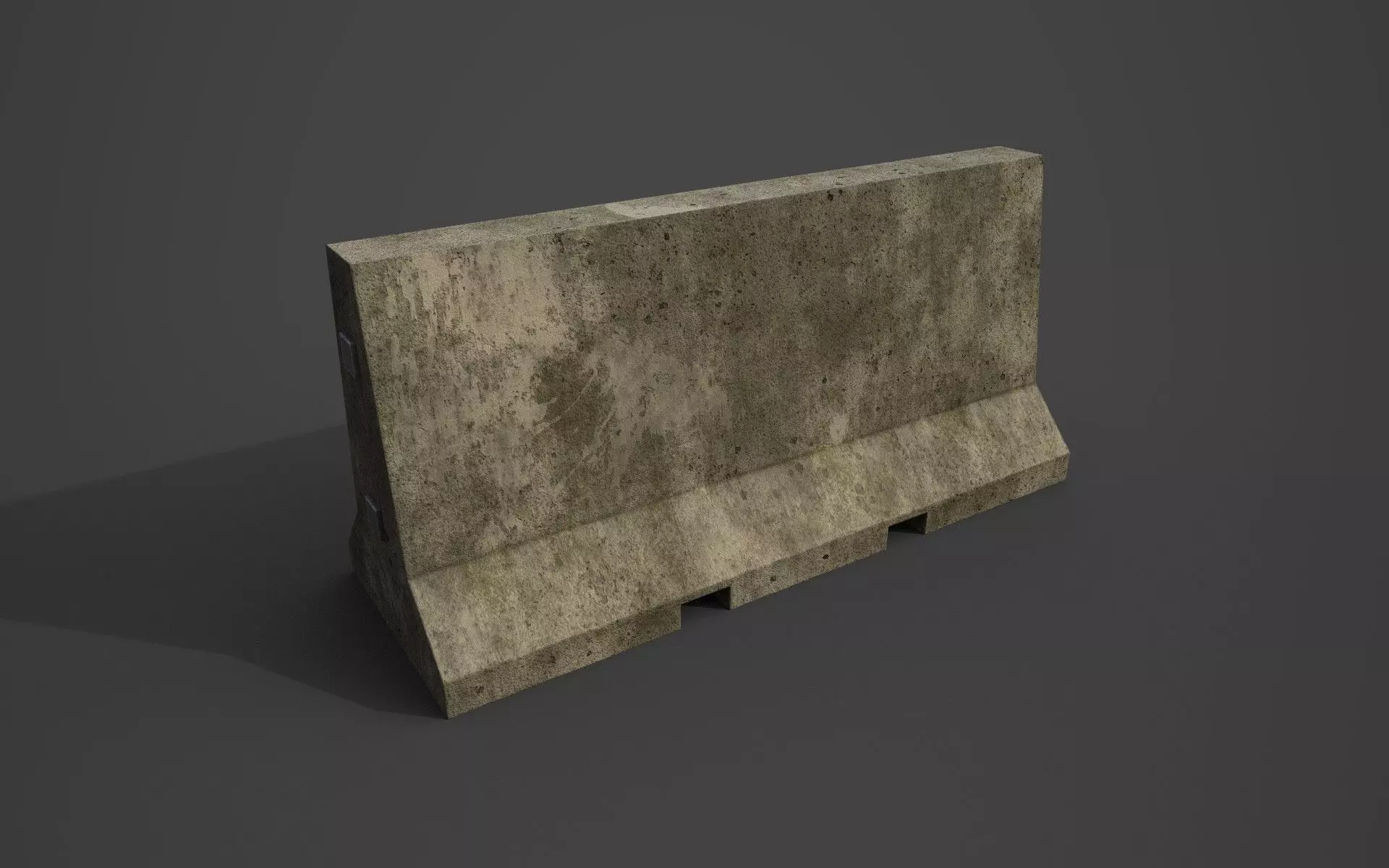 Concrete barrier  Low-poly 3D model_0