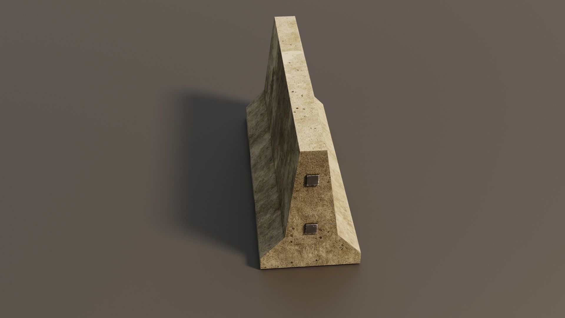 Concrete barrier  Low-poly 3D model_13
