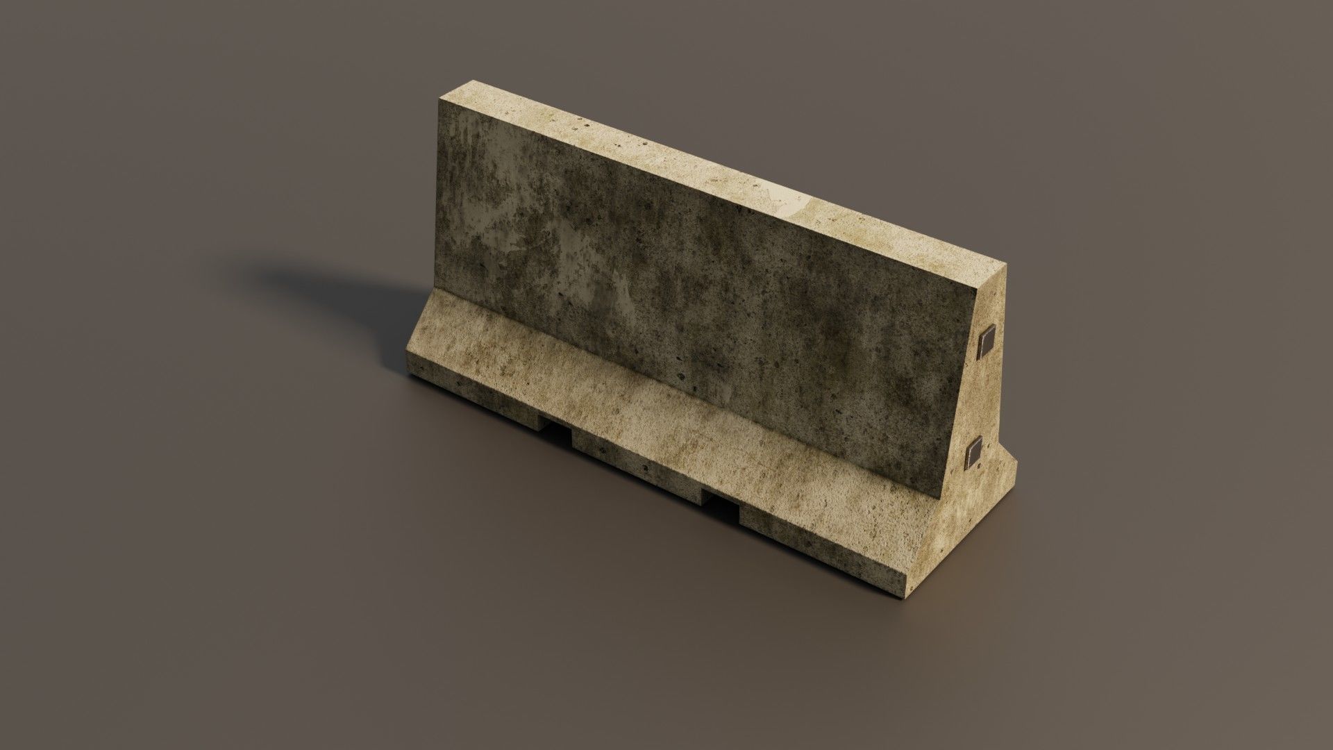 Concrete barrier  Low-poly 3D model_8