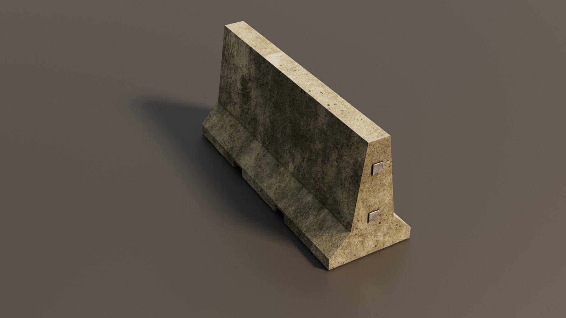 Concrete barrier  Low-poly 3D model_14