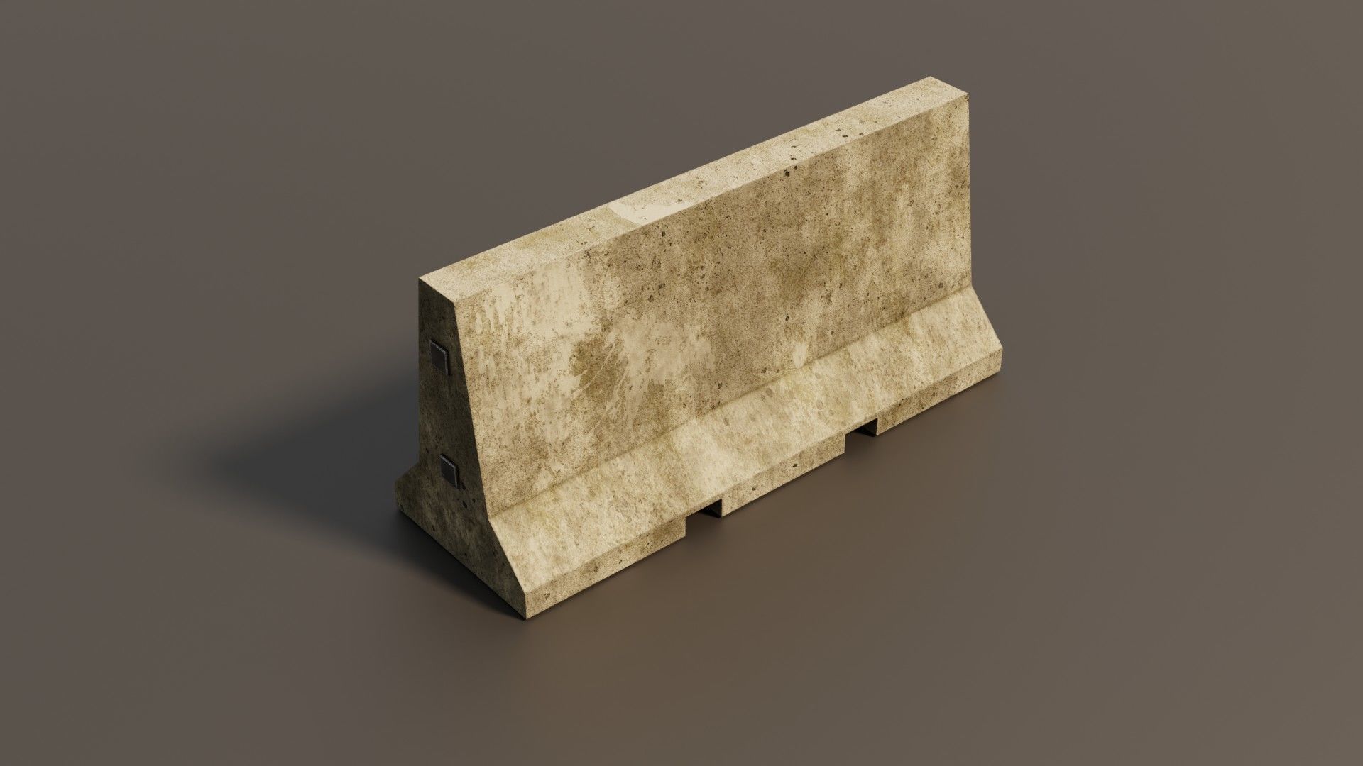 Concrete barrier  Low-poly 3D model_1