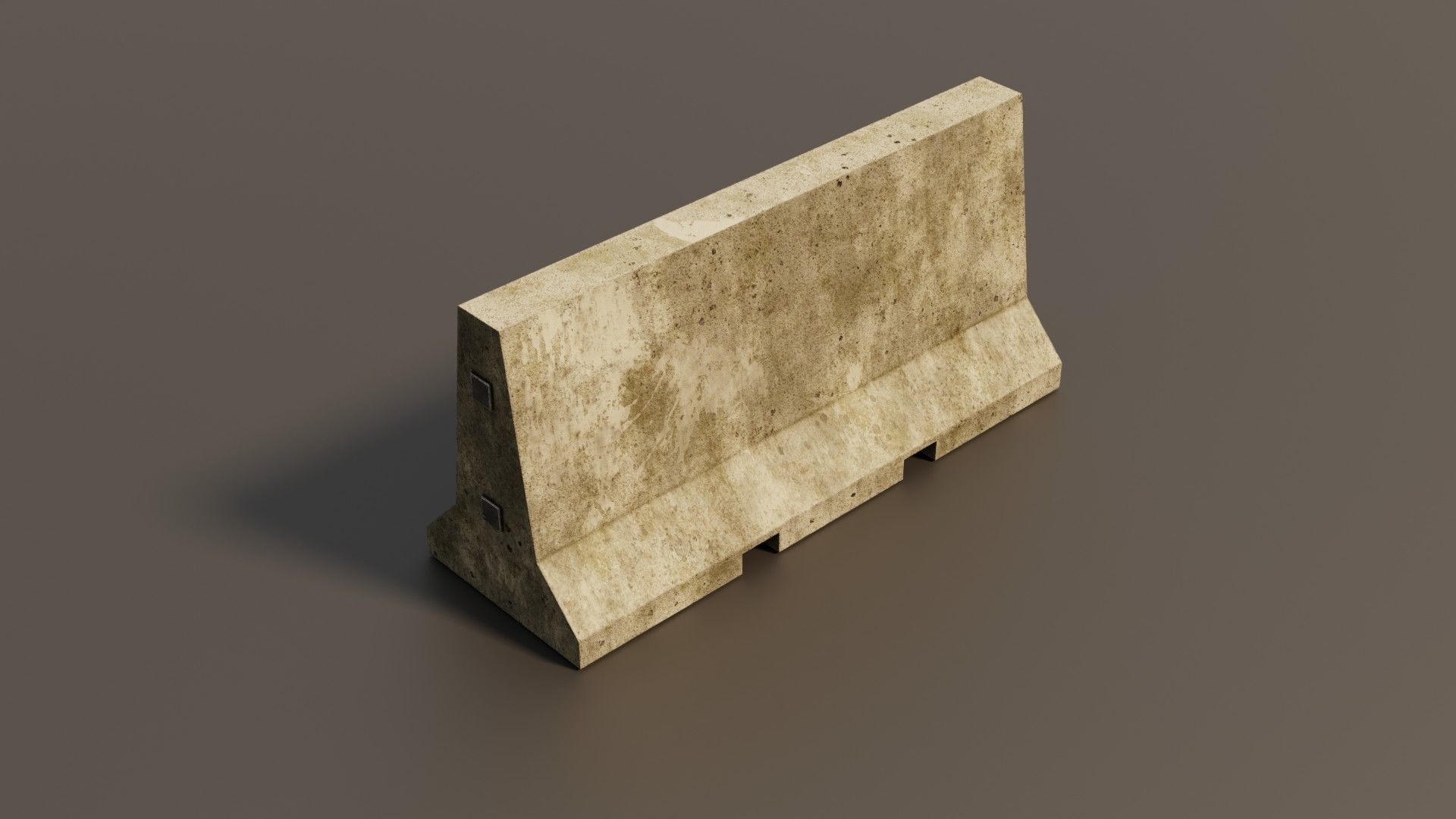 Concrete barrier  Low-poly 3D model_2