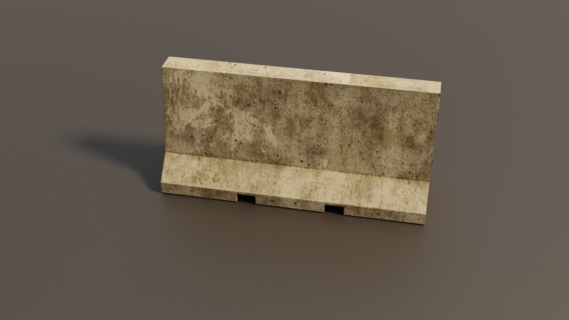Concrete barrier  Low-poly 3D model_9