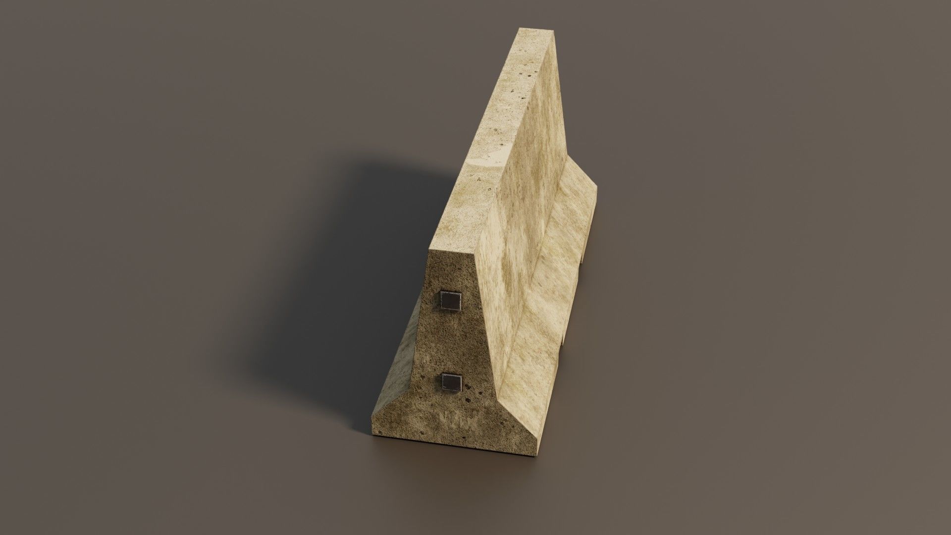 Concrete barrier  Low-poly 3D model_5