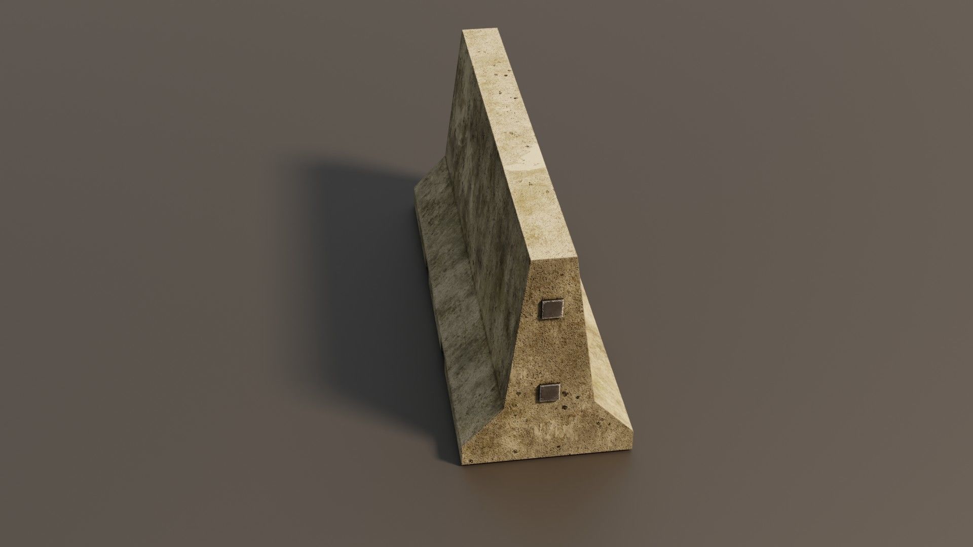 Concrete barrier  Low-poly 3D model_6