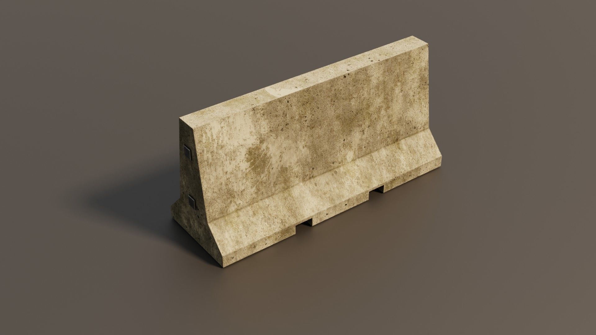 Concrete barrier  Low-poly 3D model_20
