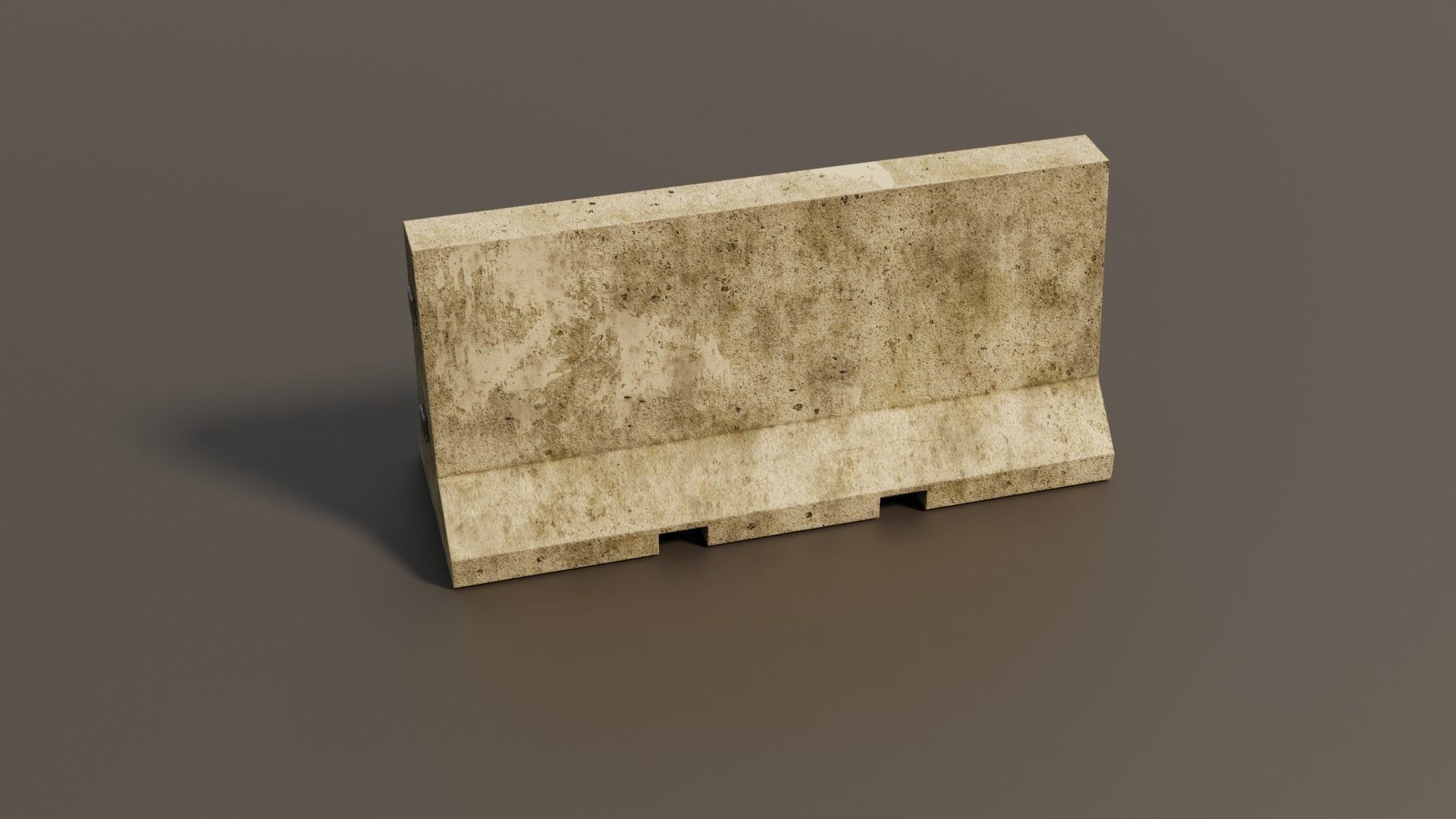 Concrete barrier  Low-poly 3D model_10