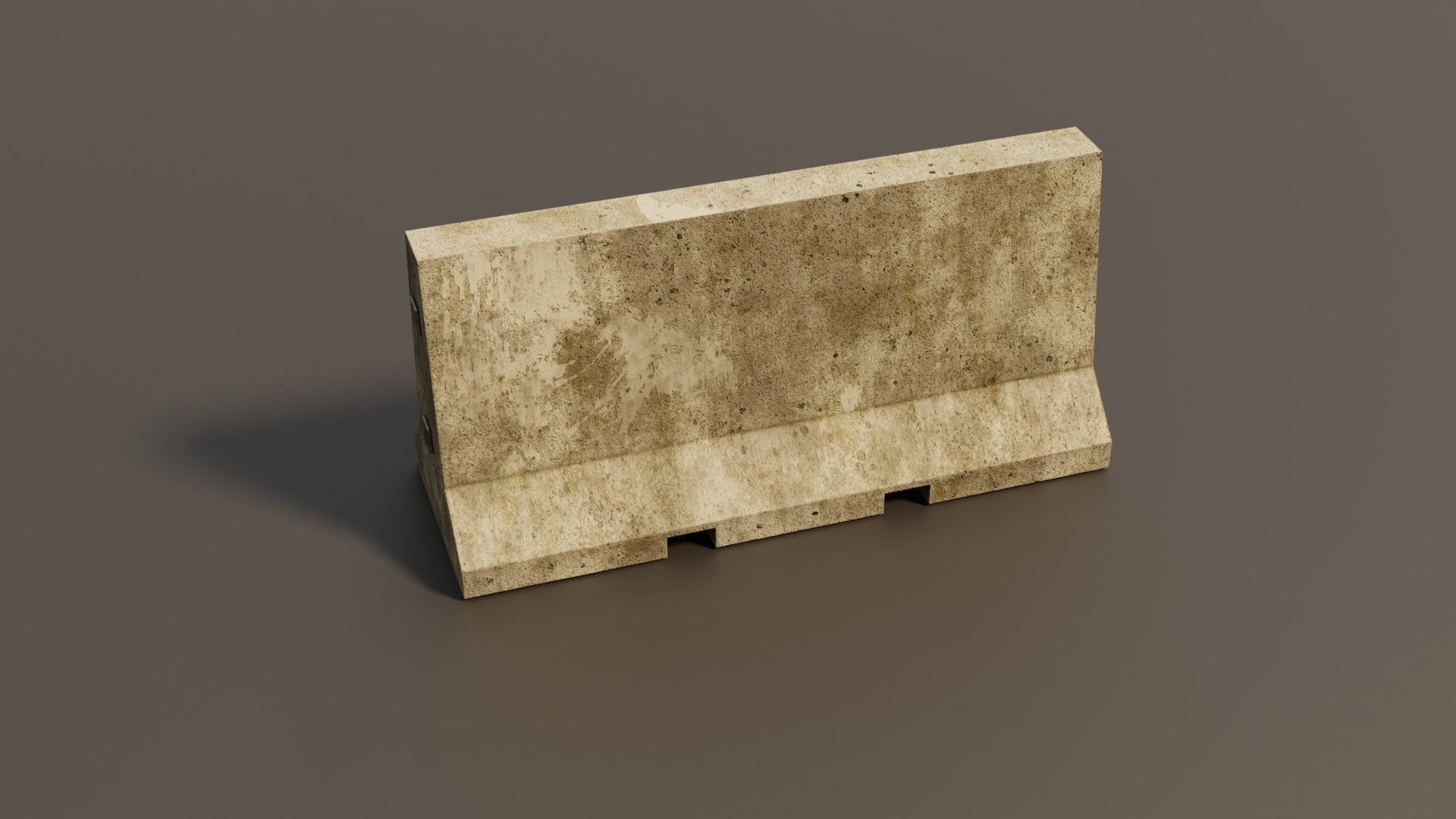 Concrete barrier  Low-poly 3D model_18