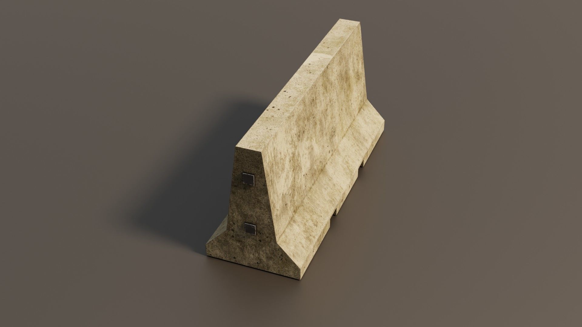Concrete barrier  Low-poly 3D model_12