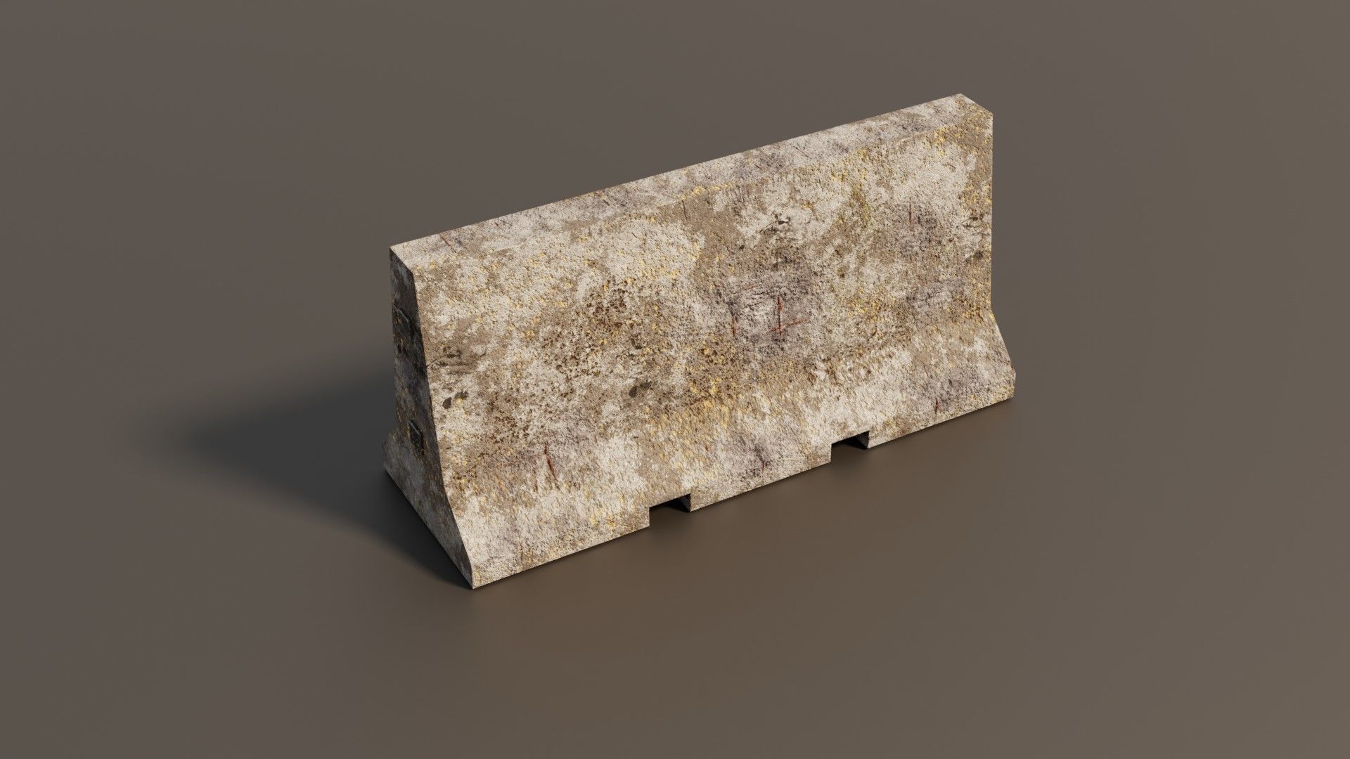 Concrete barrier  Low-poly 3D model_19