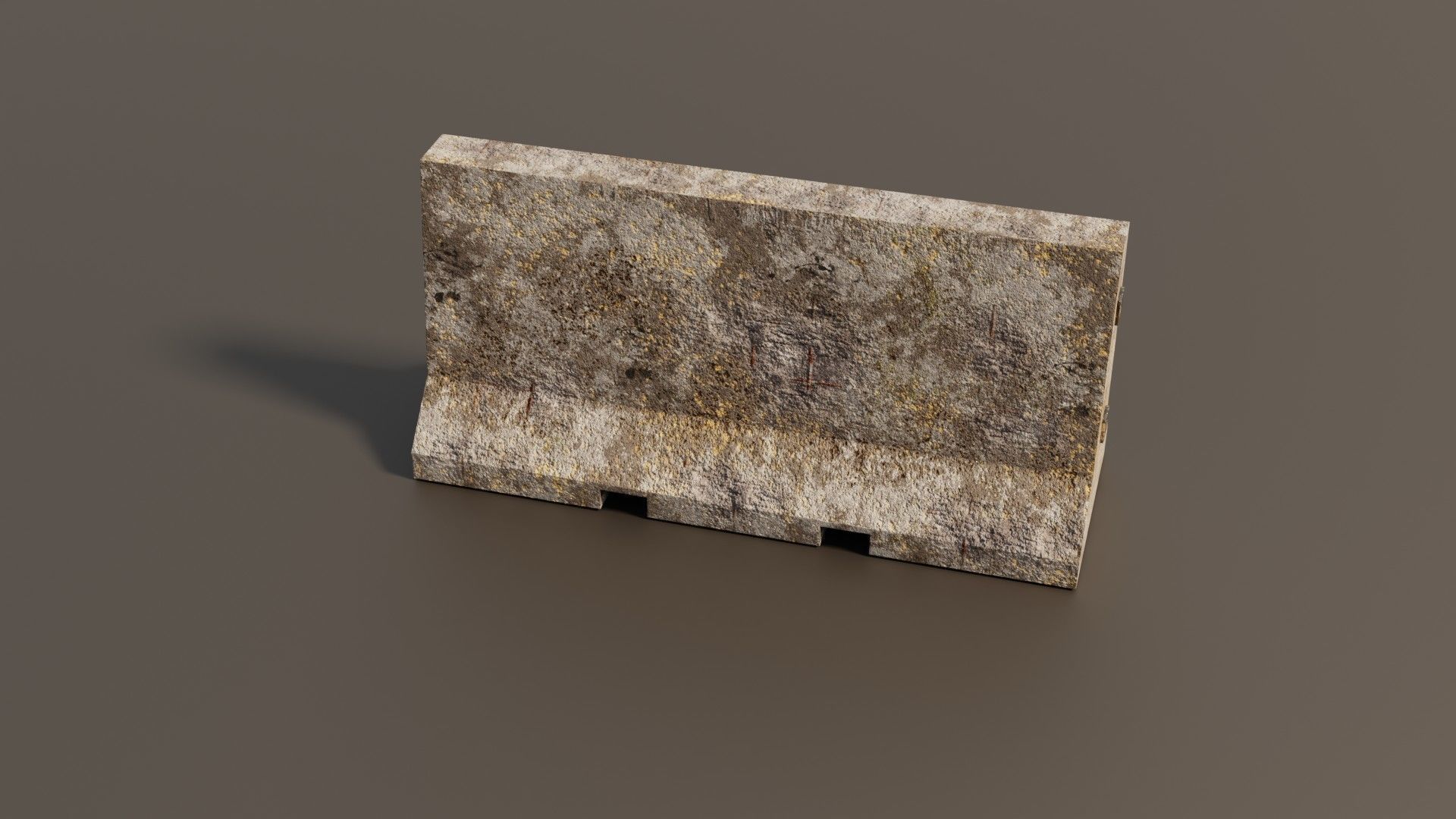 Concrete barrier  Low-poly 3D model_16