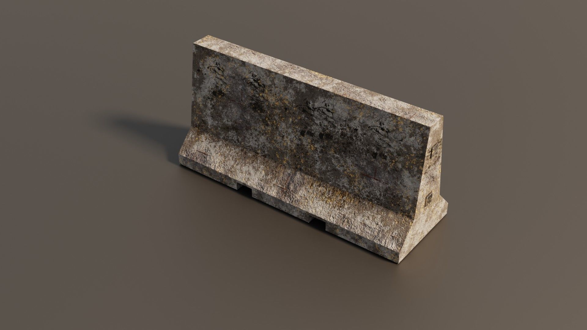 Concrete barrier  Low-poly 3D model_8