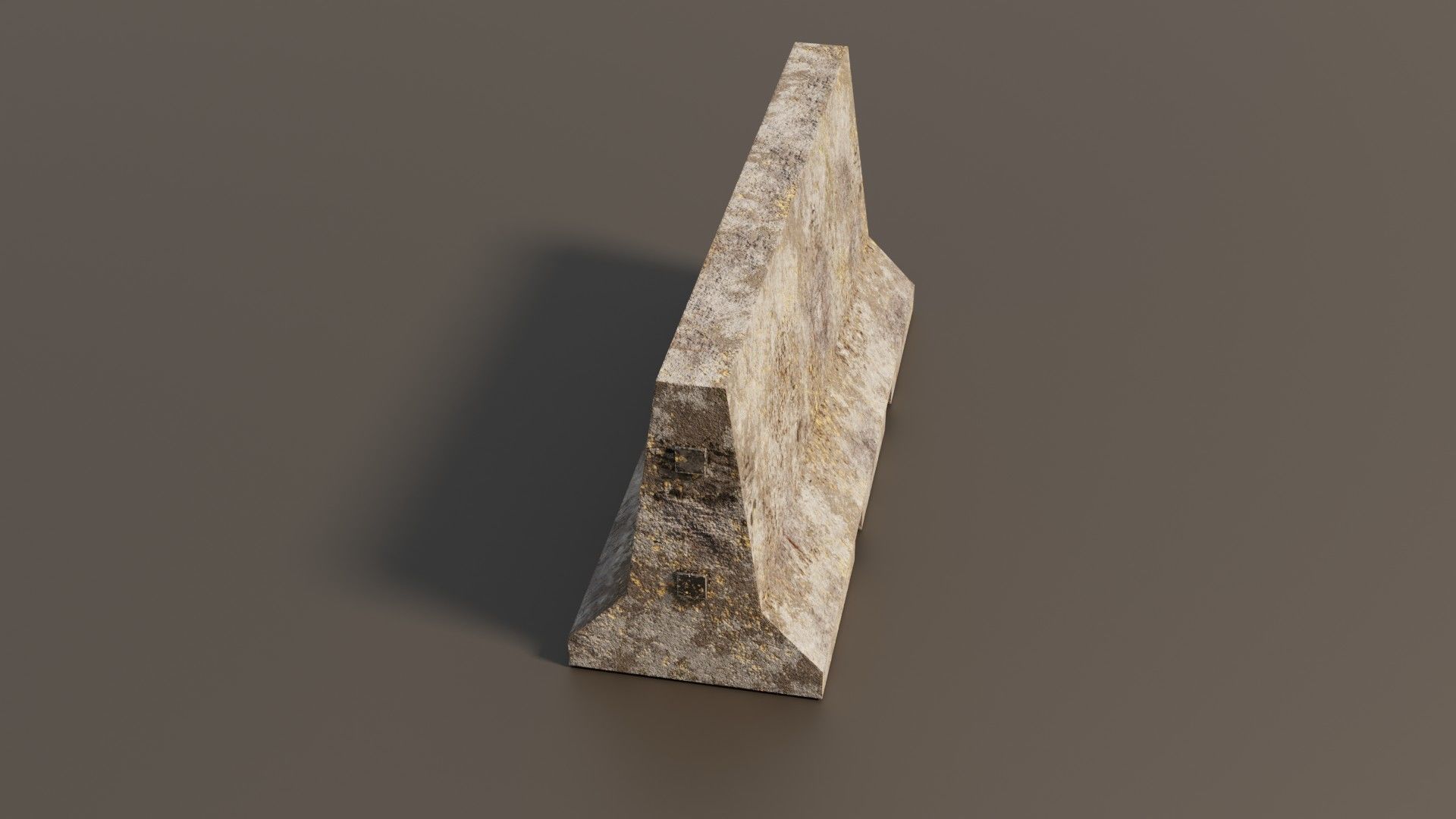 Concrete barrier  Low-poly 3D model_5