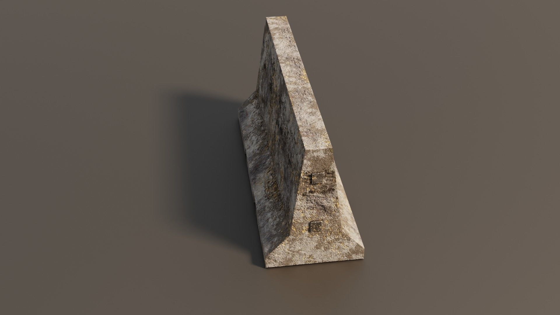 Concrete barrier  Low-poly 3D model_6