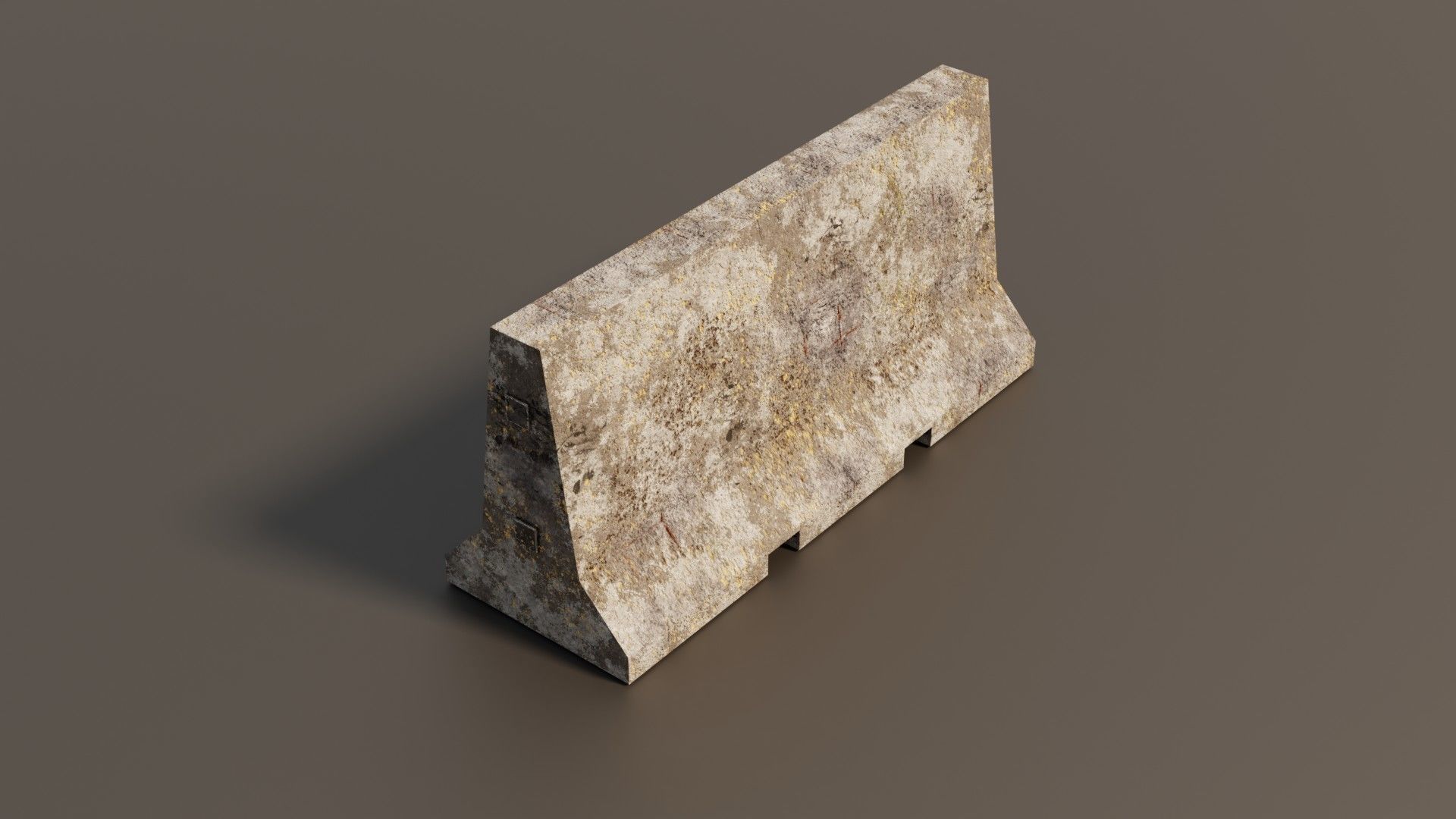 Concrete barrier  Low-poly 3D model_3