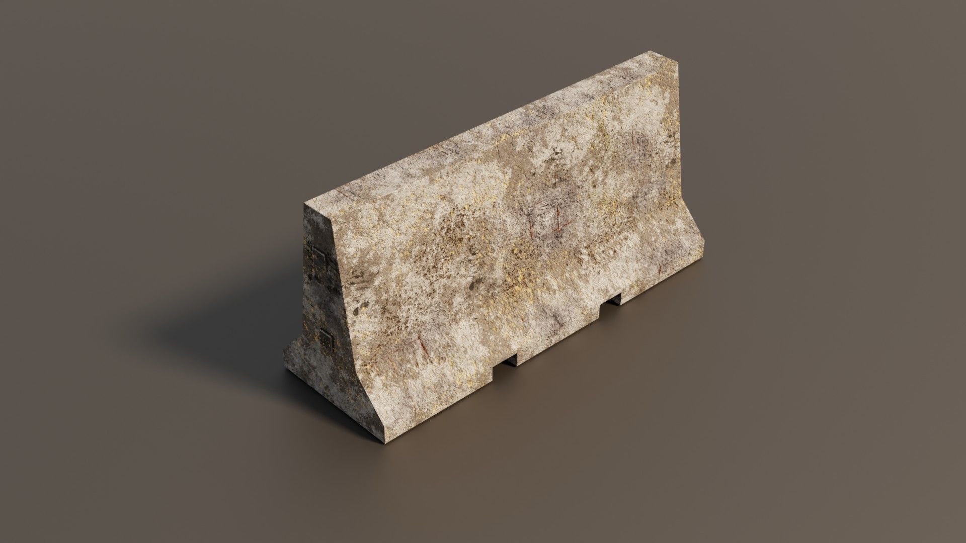 Concrete barrier  Low-poly 3D model_2